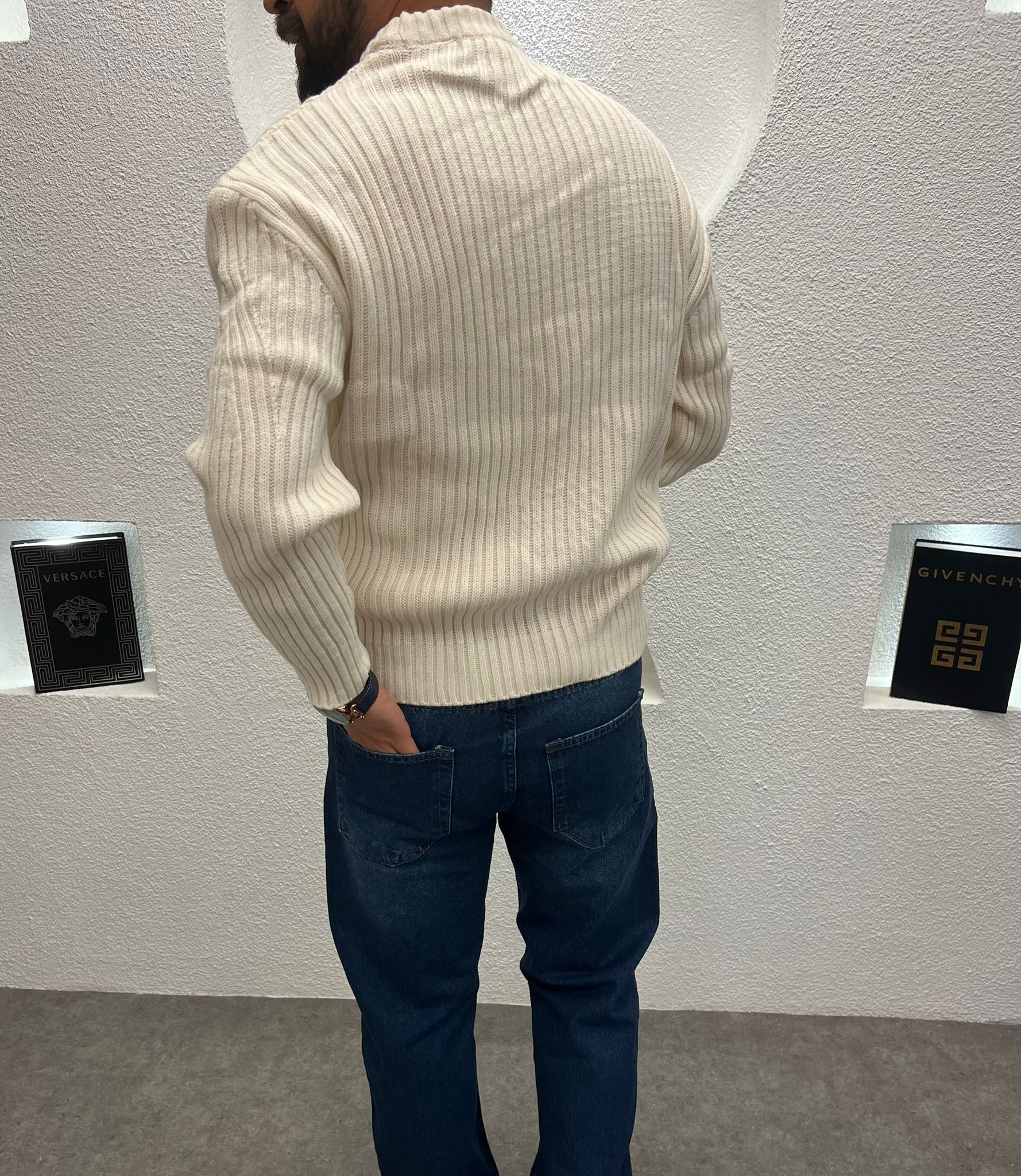 Bisiklet Yaka Kalın Triko Kazak Taba