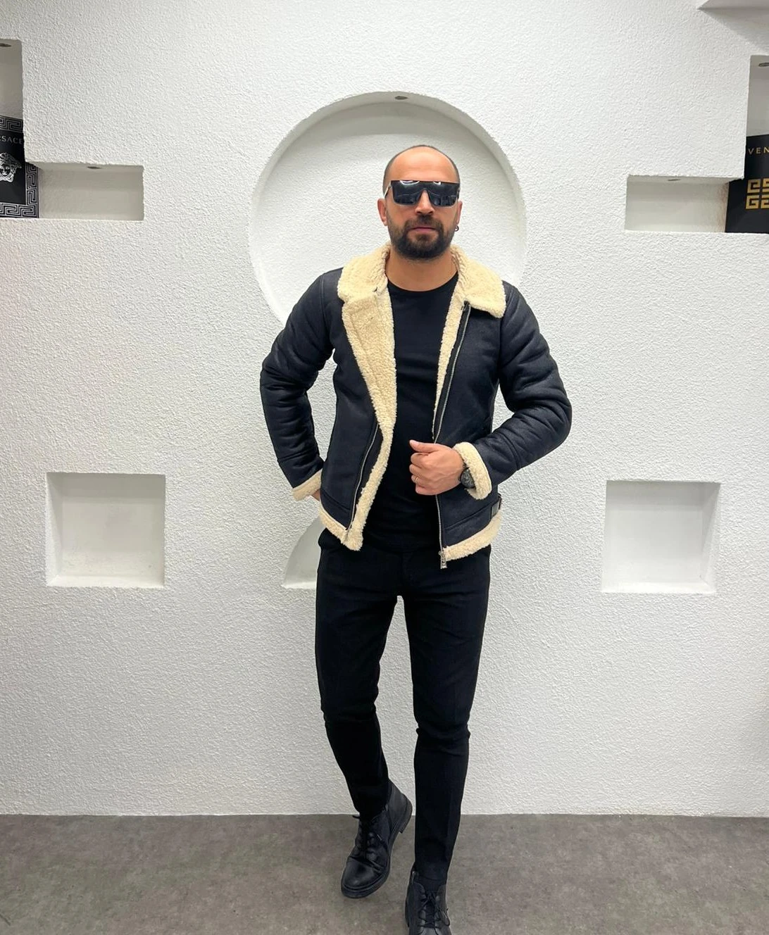 Erkek Napa Deri İçi Kürklü Fermuarlı Kışlık Mont