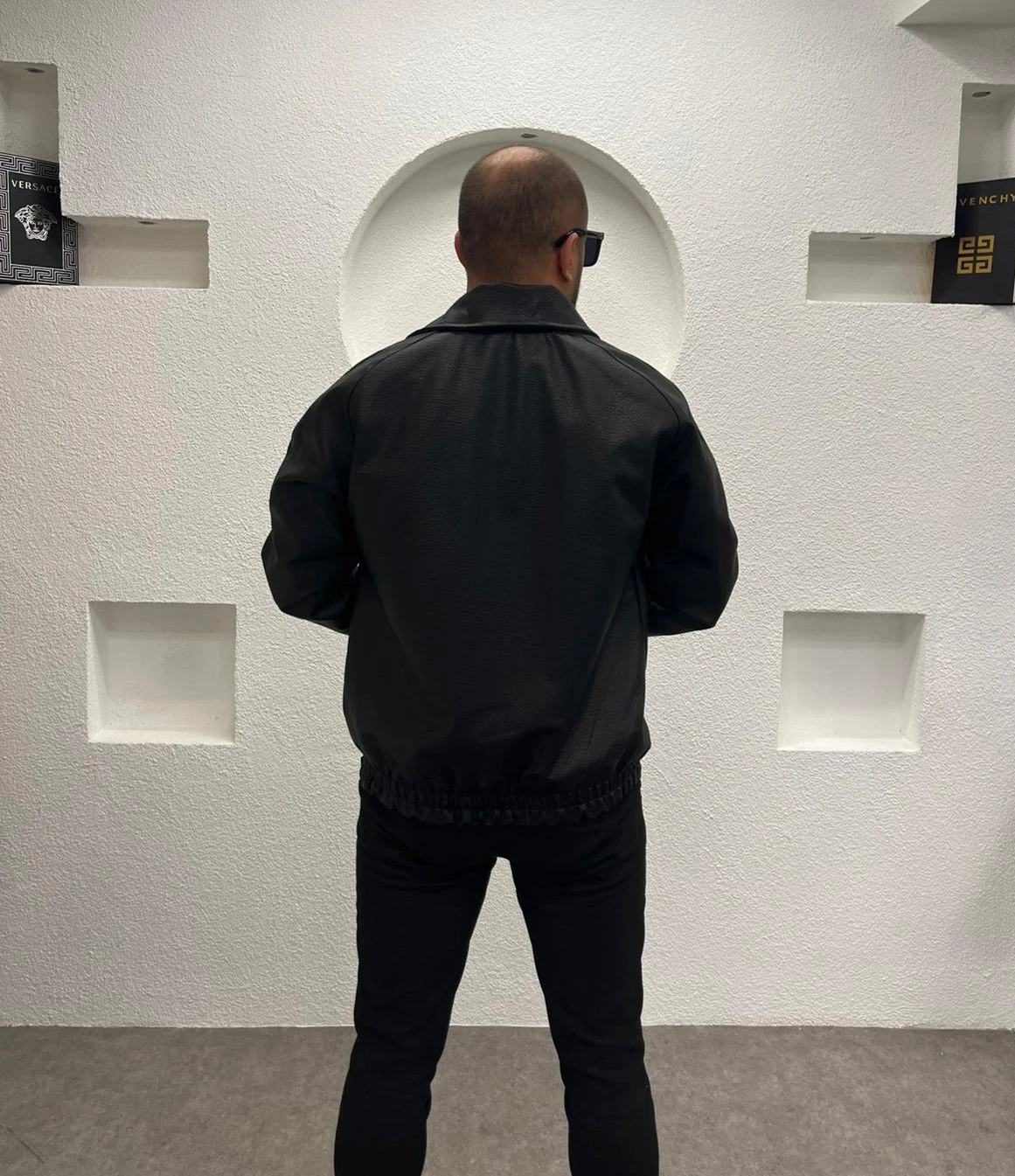 Oversize Deri Mont - Siyah 