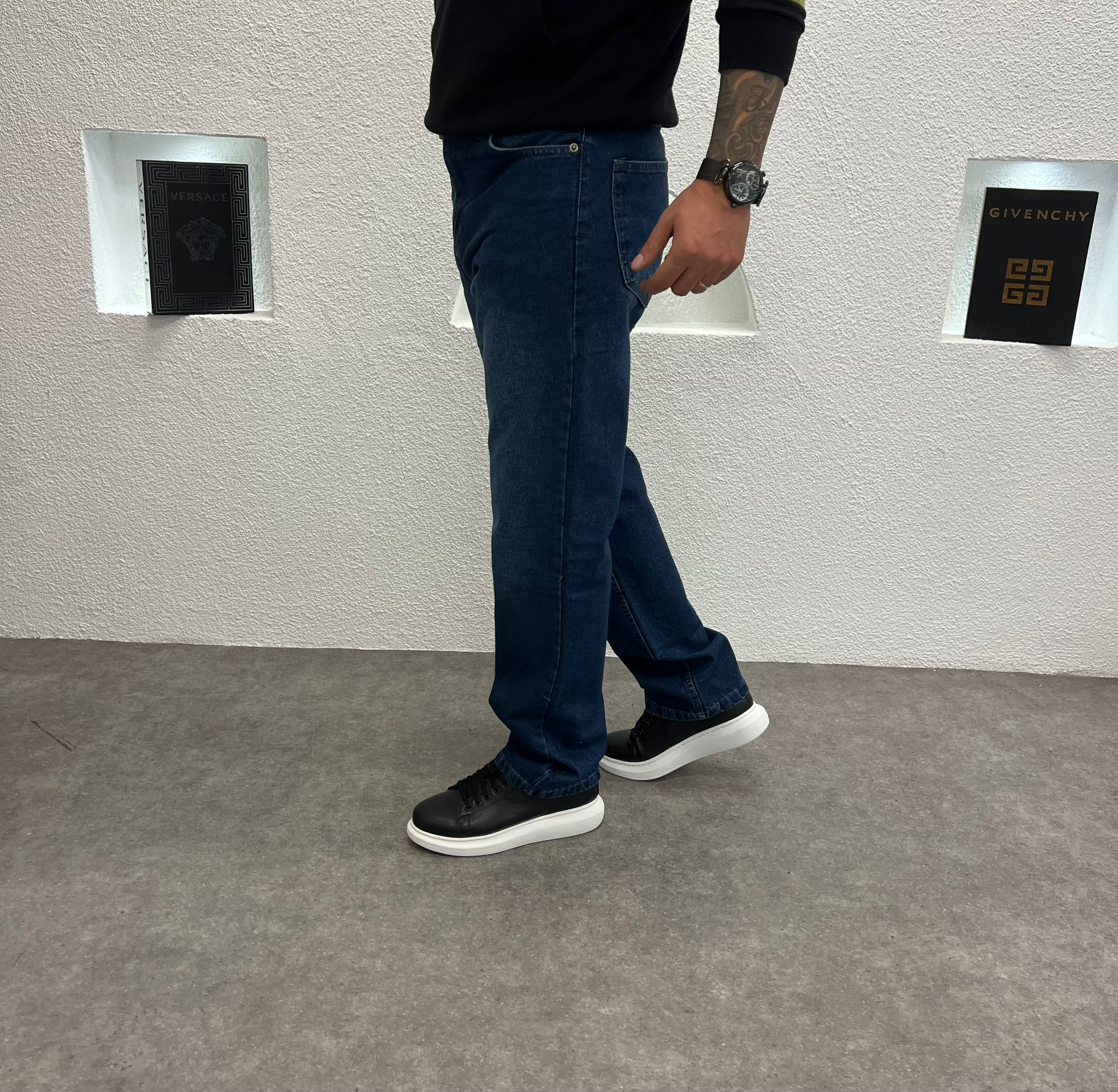 Baggy Kalıp Erkek Jean Mavi 