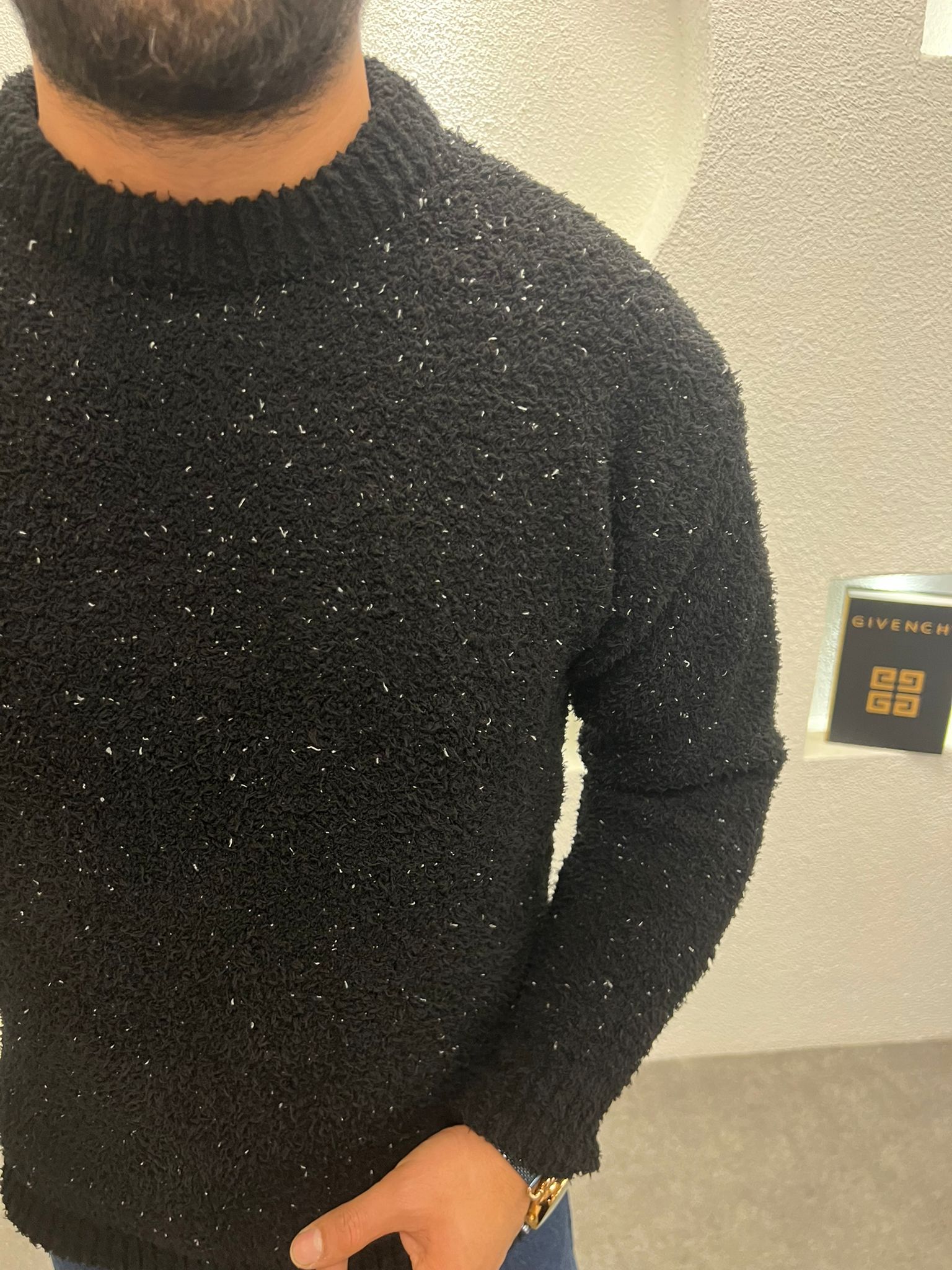 Erkek Kışlık Peluş Kazak Siyah