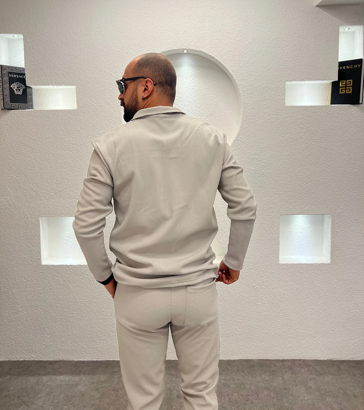 Slim Fit Polo Yaka Jogger Takım - Gri