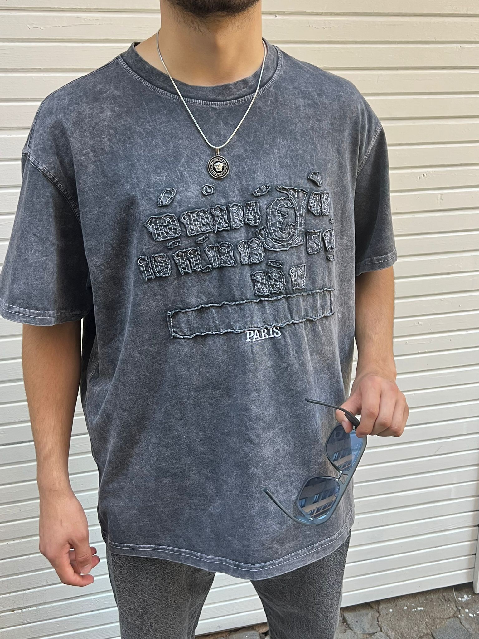 Yıkamalı Baskılı Oversize T-shirt (CHB 10016 )