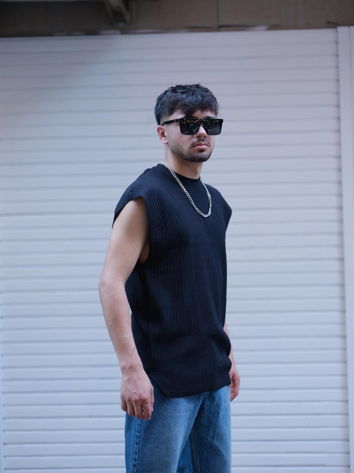 Sıfır Kol Fitilli T-shirt