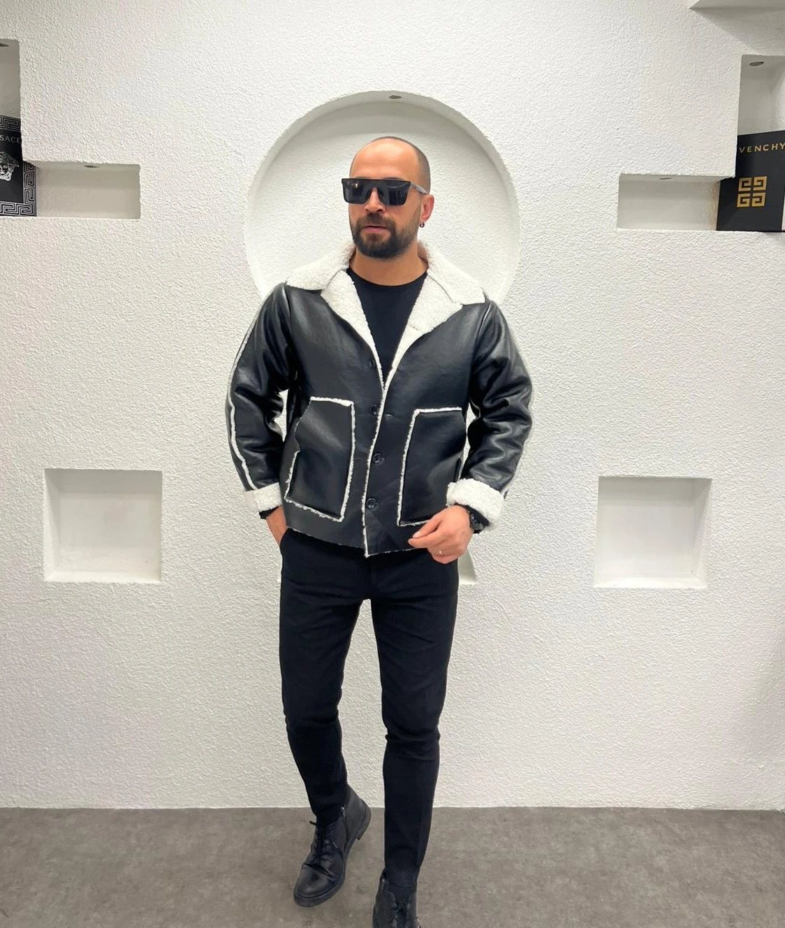 İçi Kürkli Oversize Deri Mont 