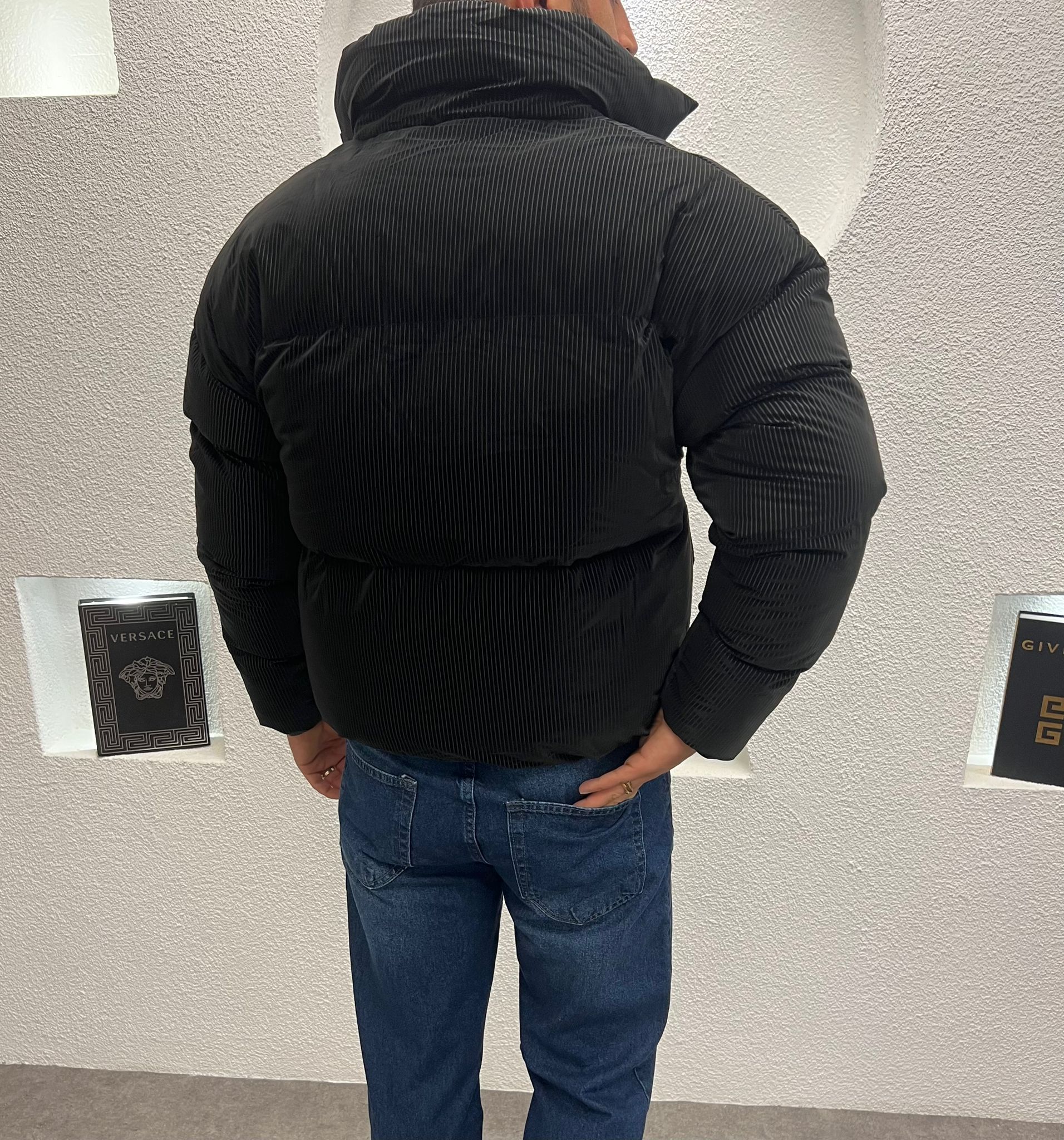 Şişme Desenli Crop Erkek Mont 