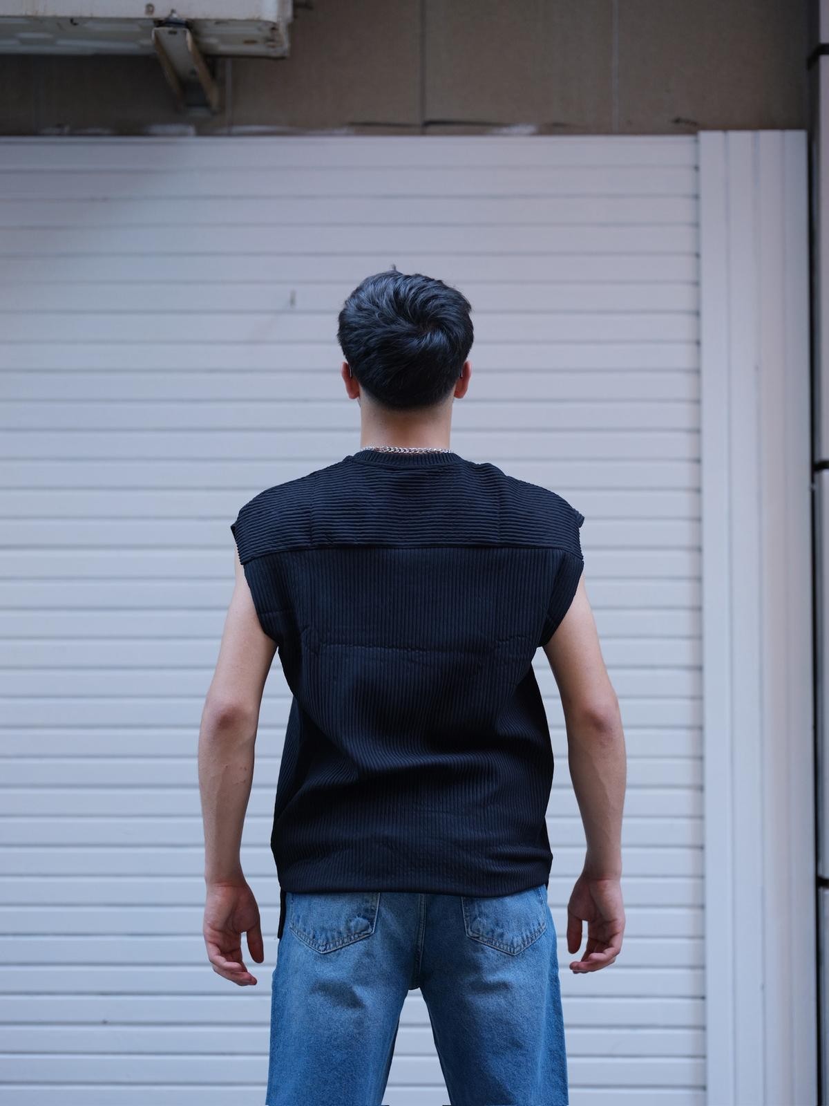 Sıfır Kol Fitilli T-shirt