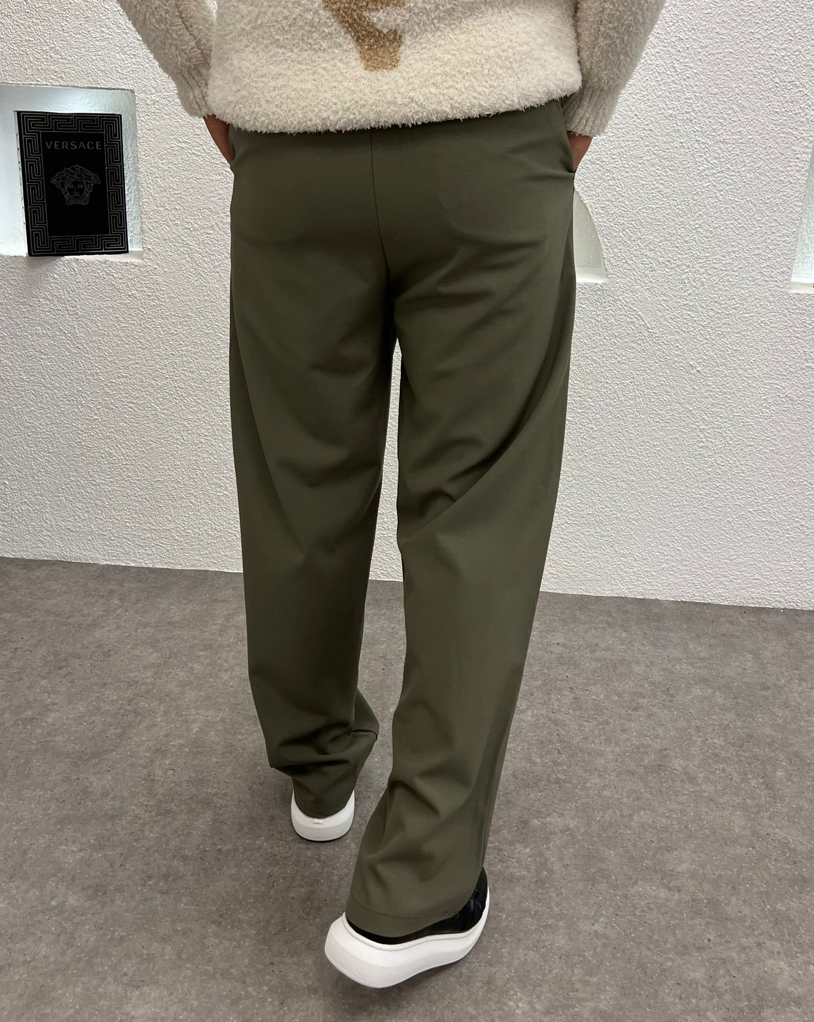 Baggy Kalıp Kışlık Kumaş Pantolon Yeşil