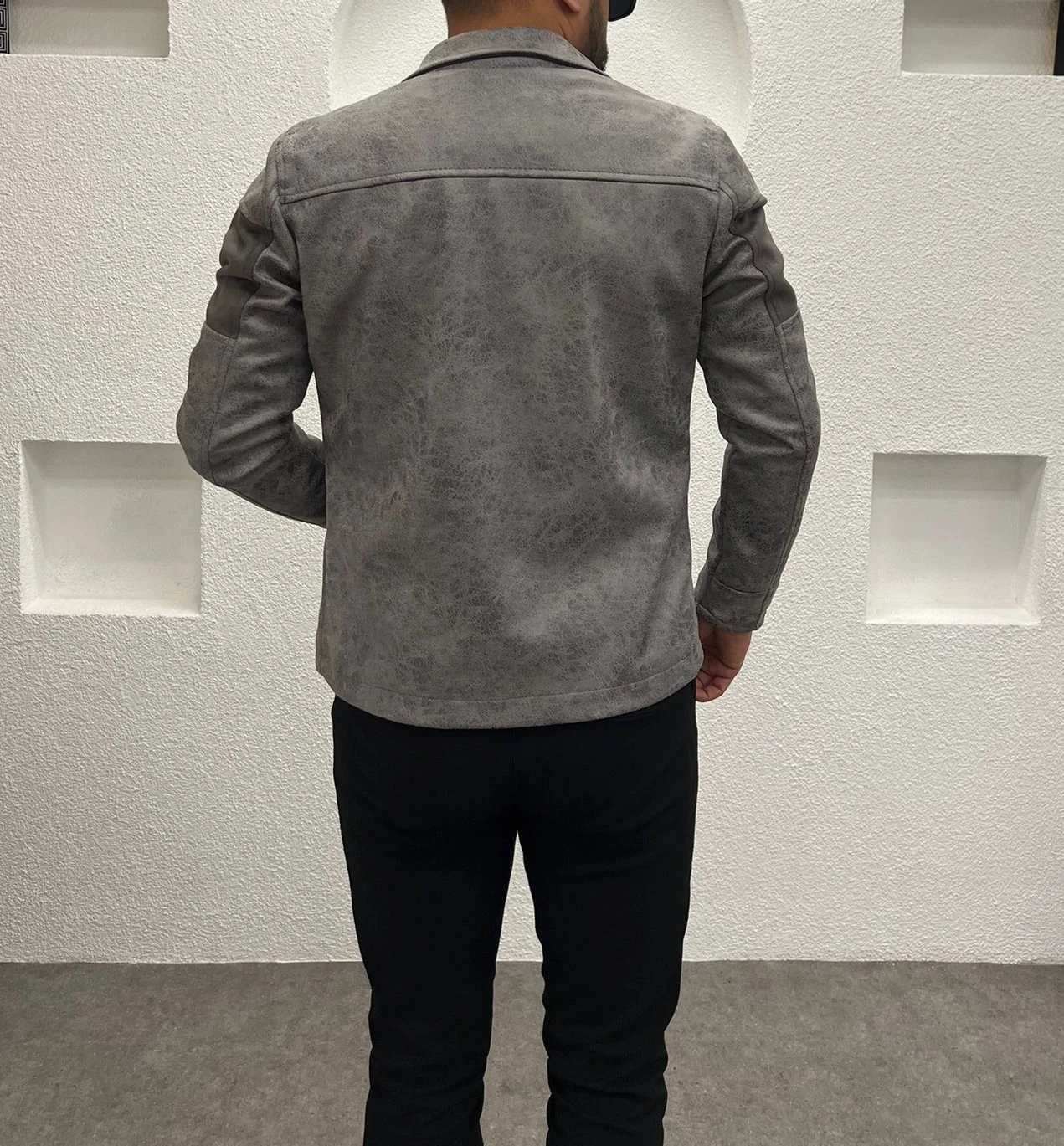 Napa Deri Fermuar Detaylı Erkek Ceket - Gömlek