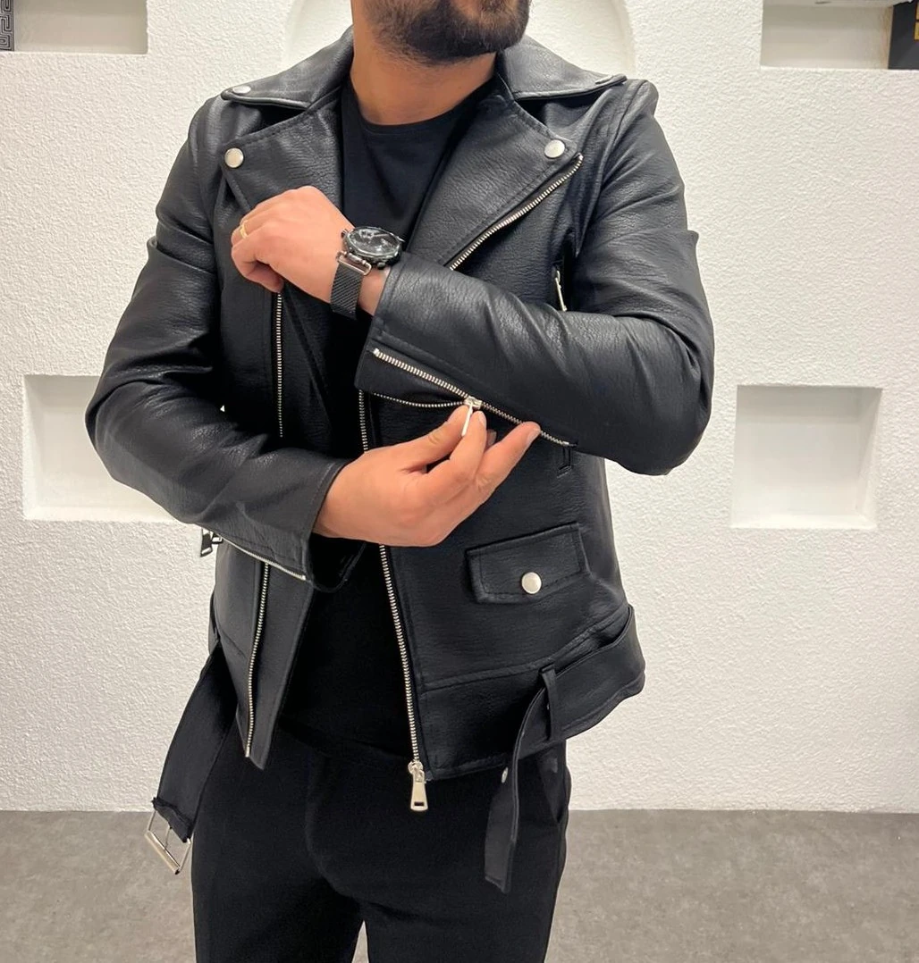 Kuzey Deri Ceket - Mont - Siyah