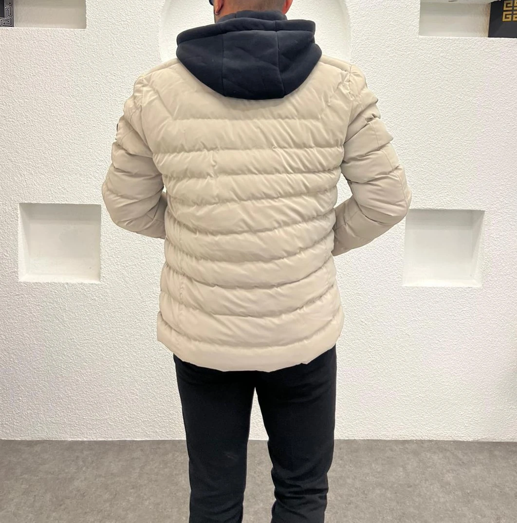 Su Ve Rüzgar Geçirmez Erkek Kapüşonlu Kışlık Şişme Mont