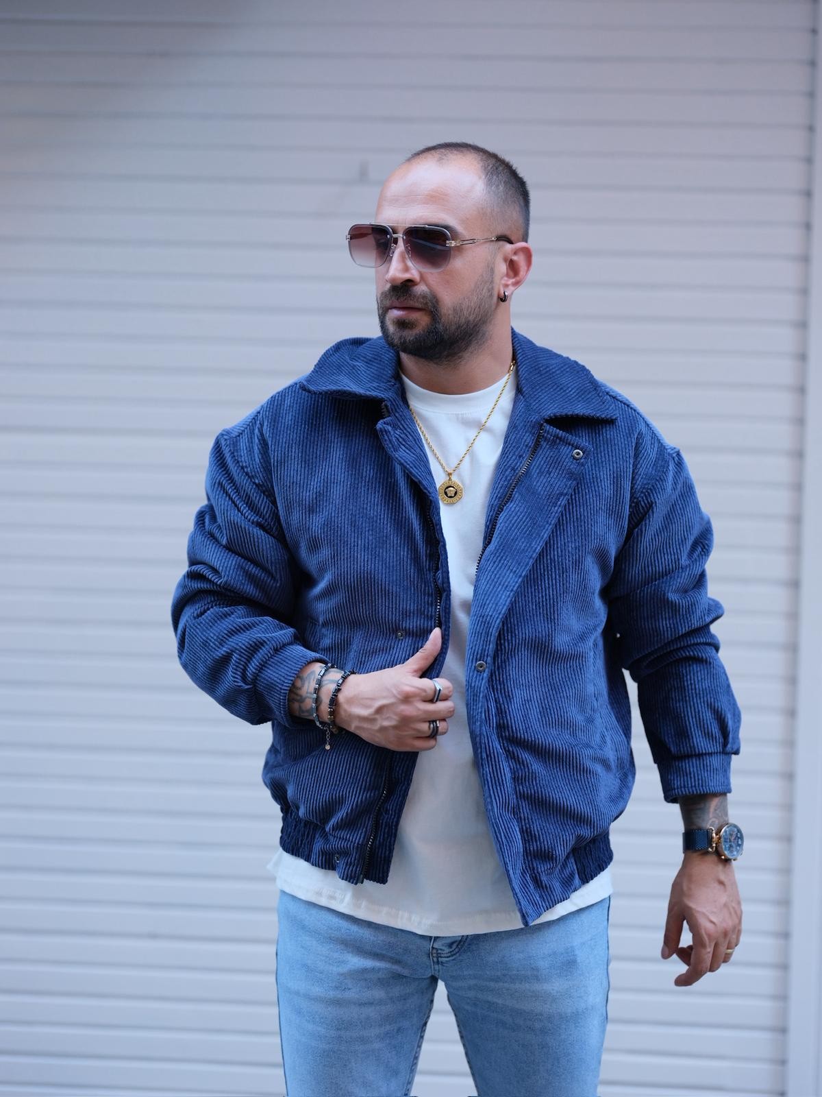 Modern Kışlık Oversize Kadife Vintage Erkek Ceket