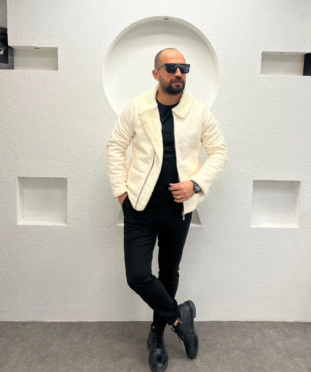 Erkek Napa Deri İçi Kürklü Fermuarlı Kışlık Mont 