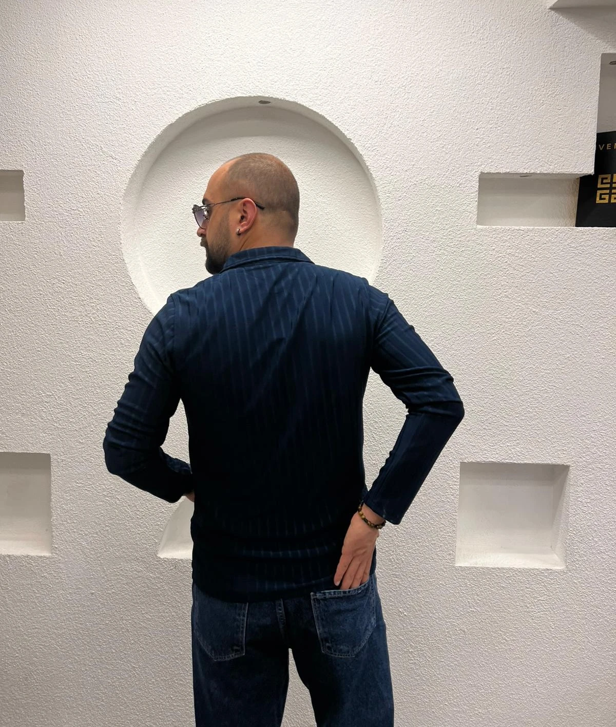 Polo Yaka Fermuarlı Erkek Sweatshirt -  Lacivert