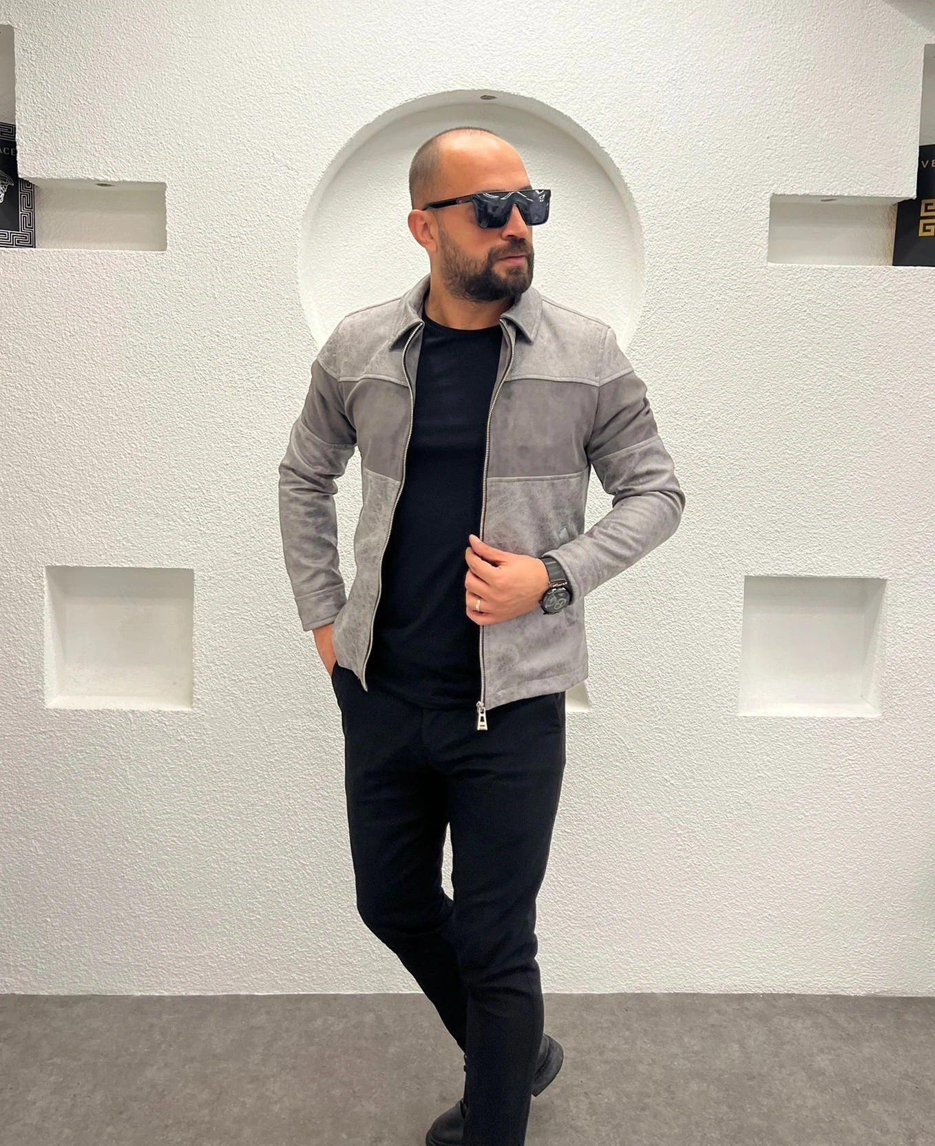 Napa Deri Fermuar Detaylı Erkek Ceket - Gömlek