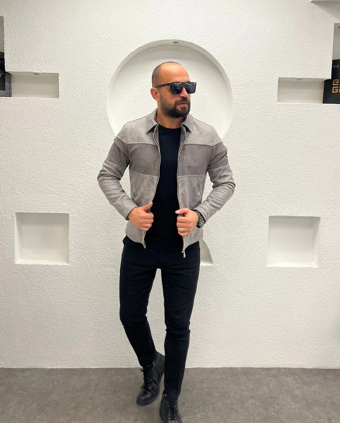 Napa Deri Fermuar Detaylı Erkek Ceket - Gömlek