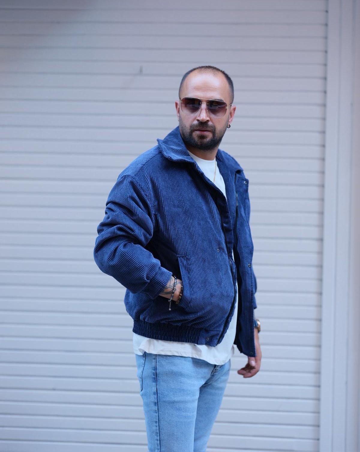Modern Kışlık Oversize Kadife Vintage Erkek Ceket