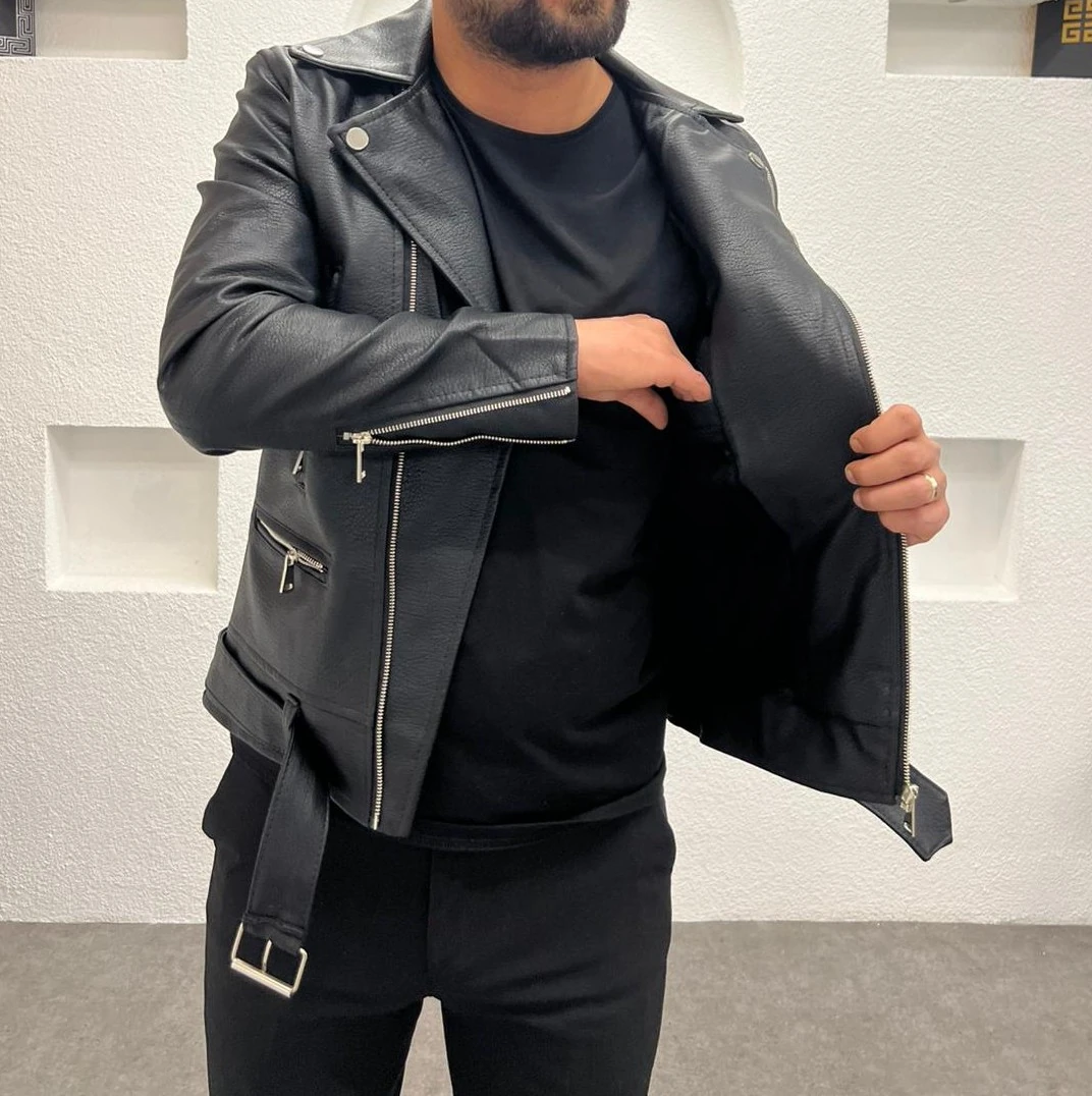 Kuzey Deri Ceket - Mont - Siyah