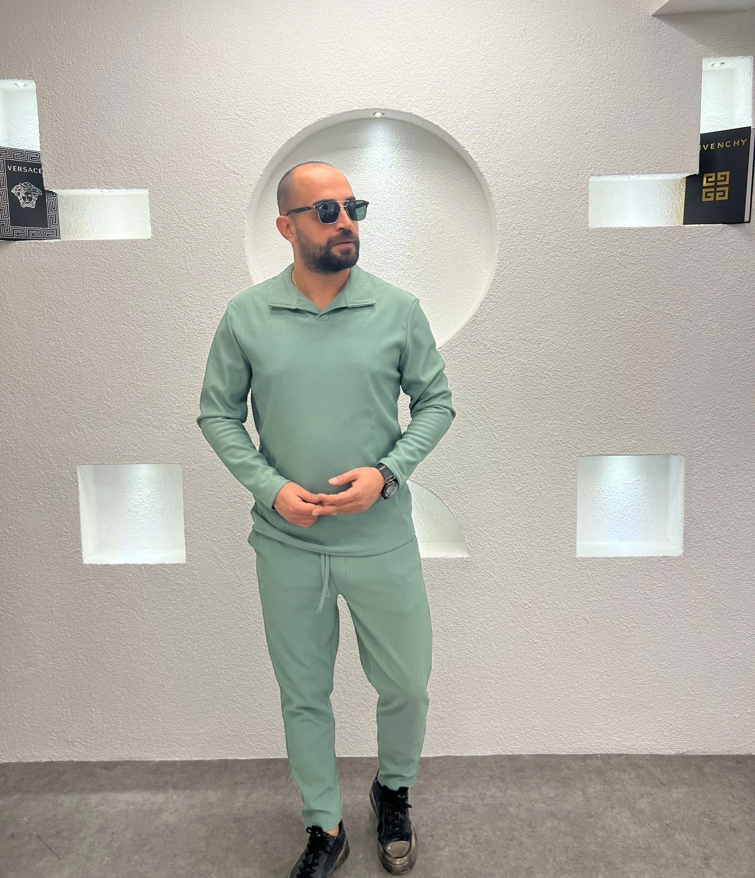 Slim Fit Polo Yaka Jogger Takım - Mint 