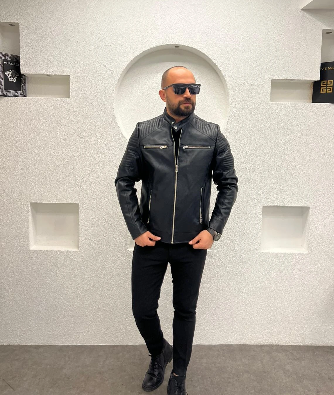 NorthStyle Erkek Deri Mont - Ceket - Siyah