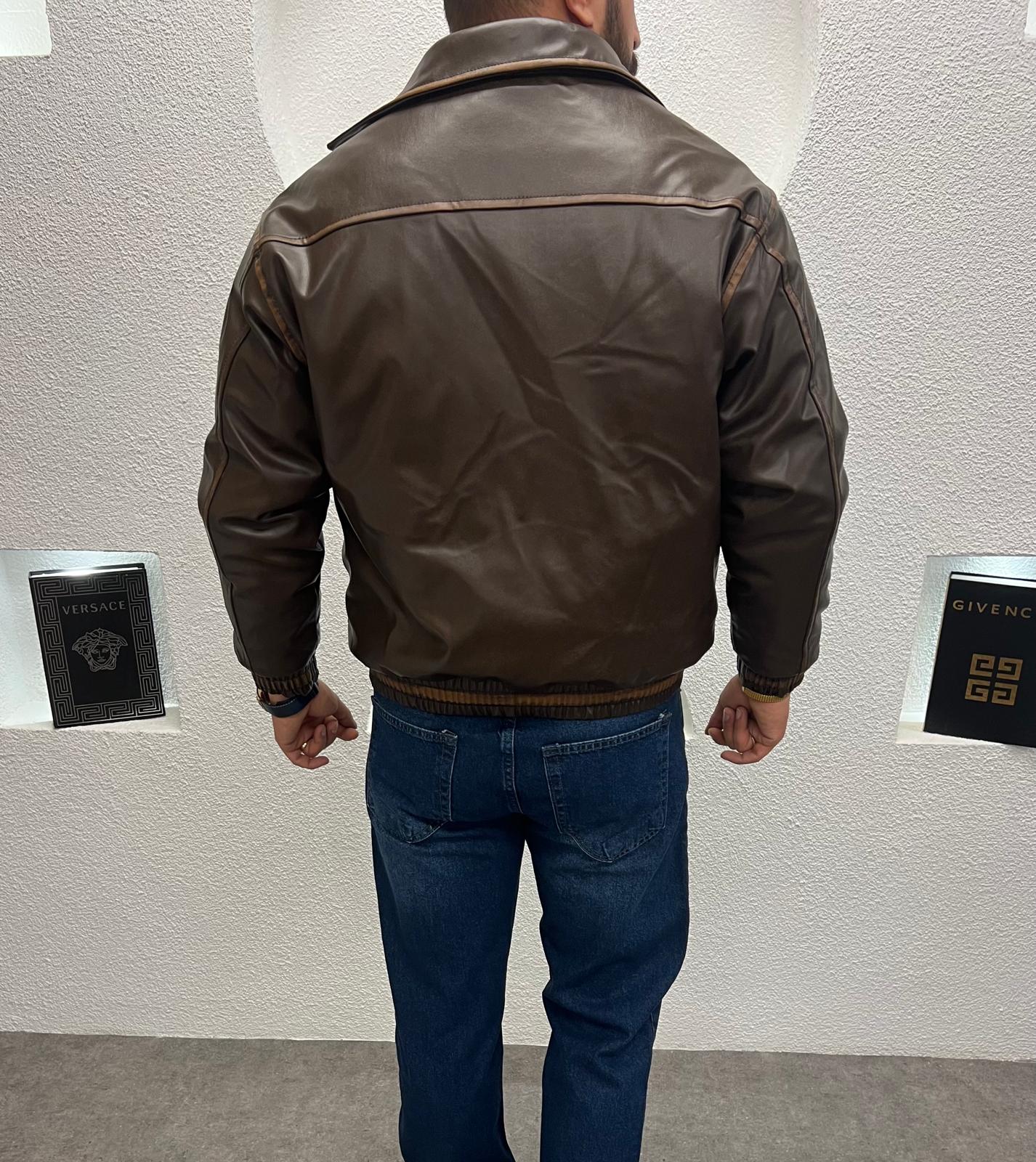 Yıkamalı Bomber Deri Ceket 