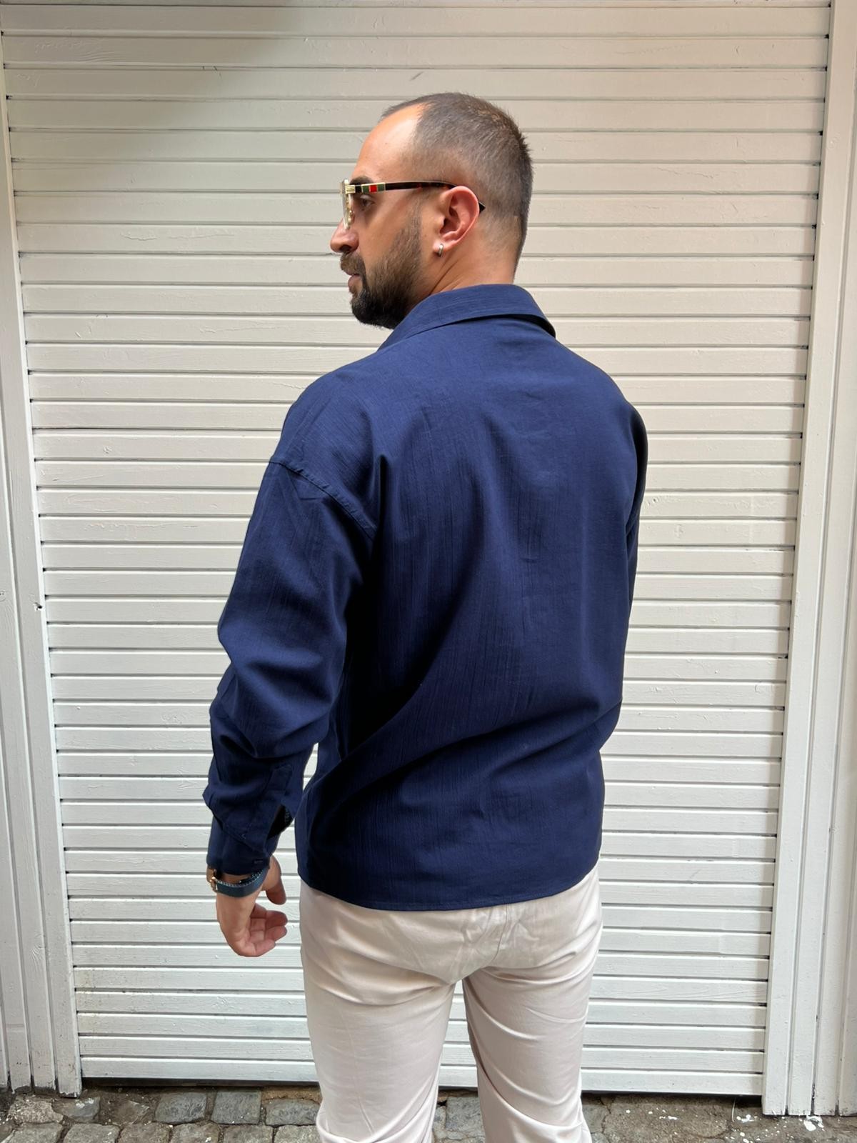 Oversize Cepli Keten Gömlek ( CHB 10005 )