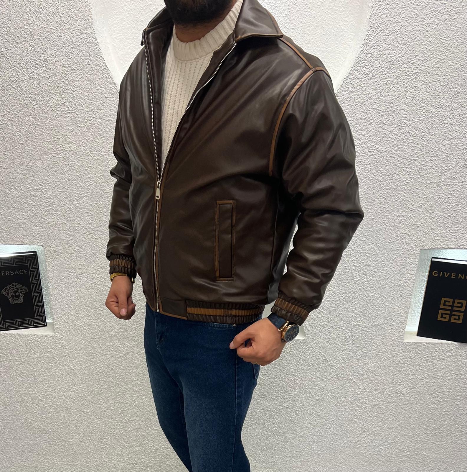 Yıkamalı Bomber Deri Ceket 