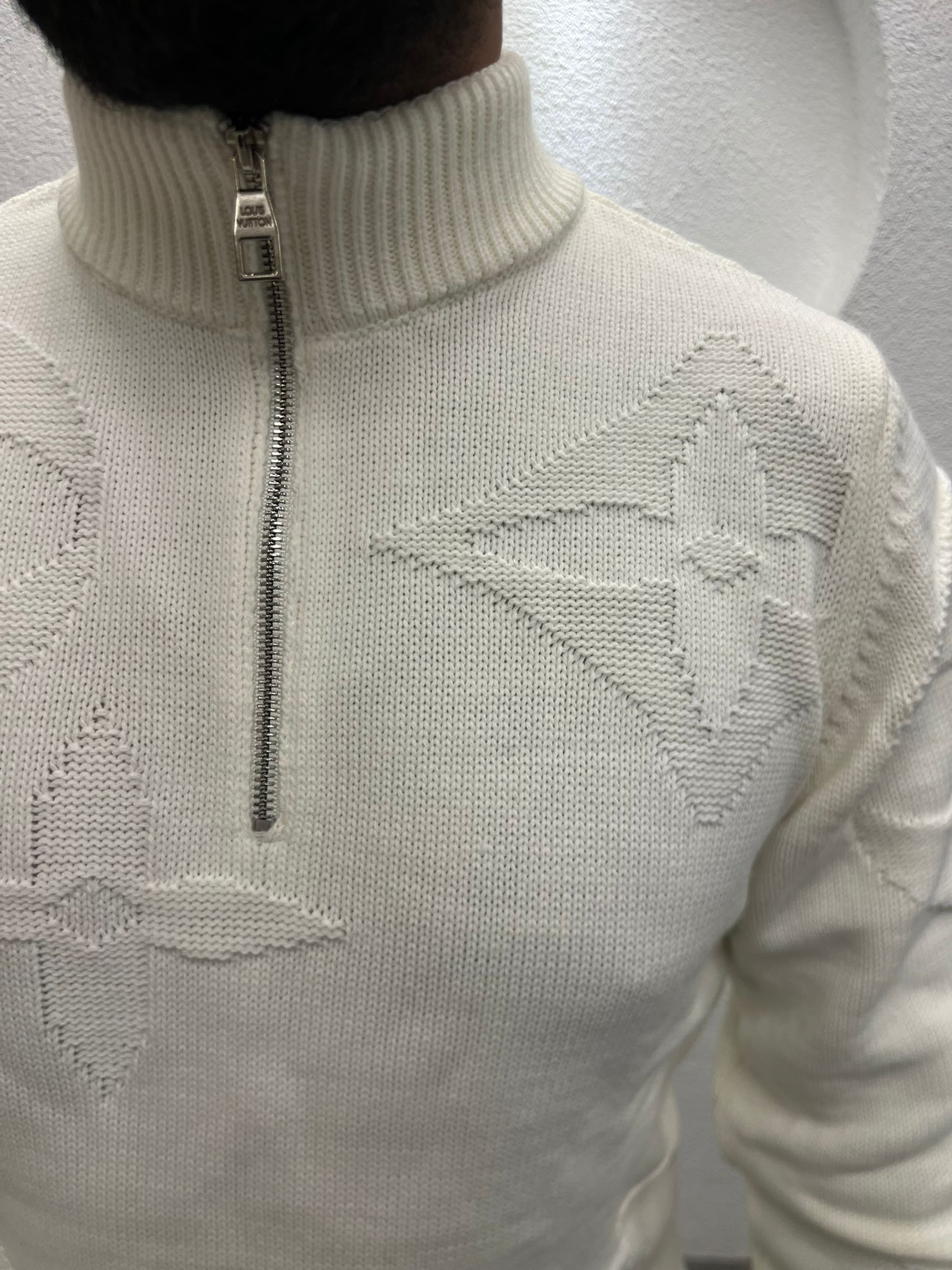 Yarım Fermuarlı Dik Yaka Desenli Kalın Kazak ( CB 2058 )