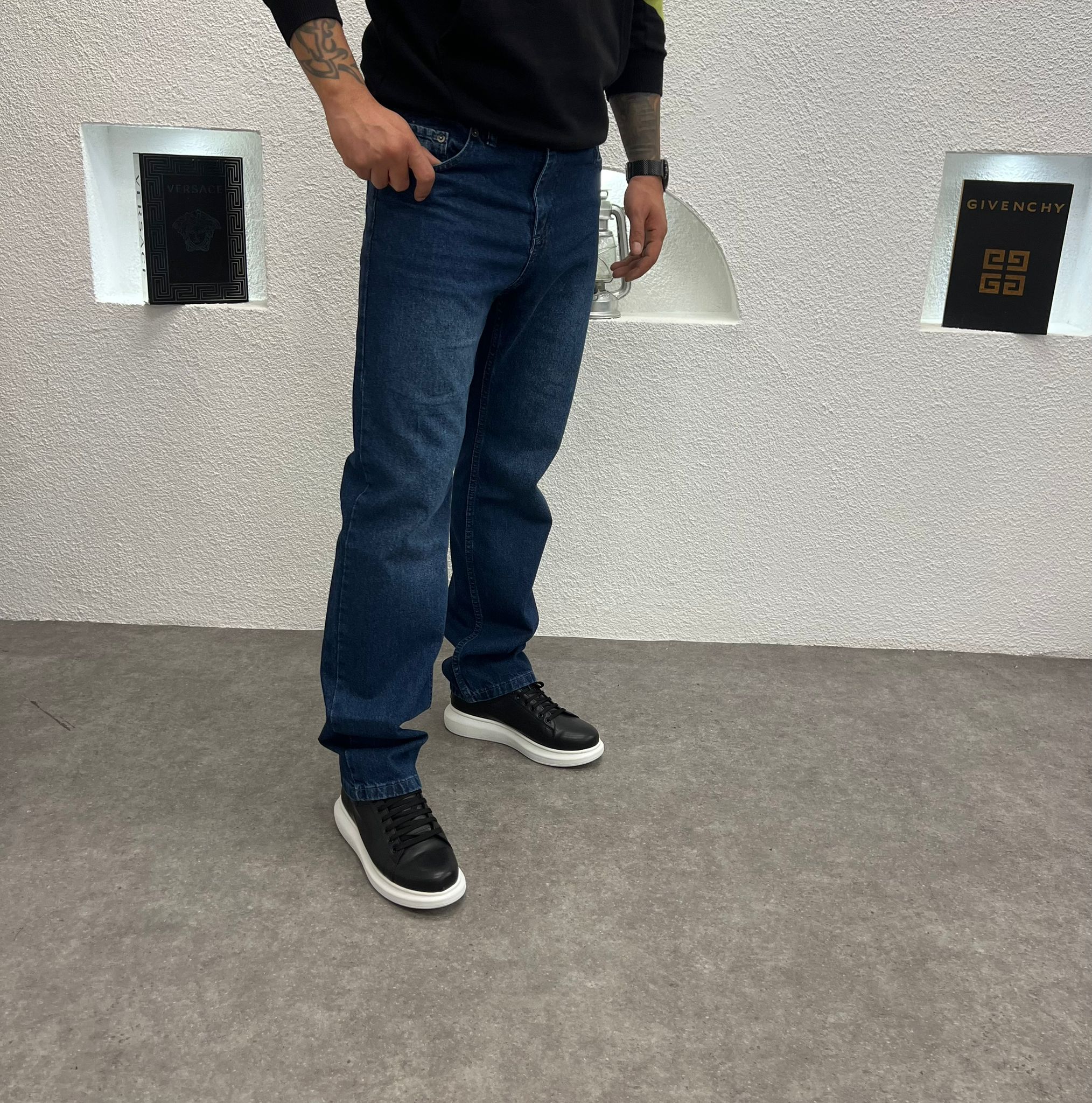 Baggy Kalıp Erkek Jean Mavi 