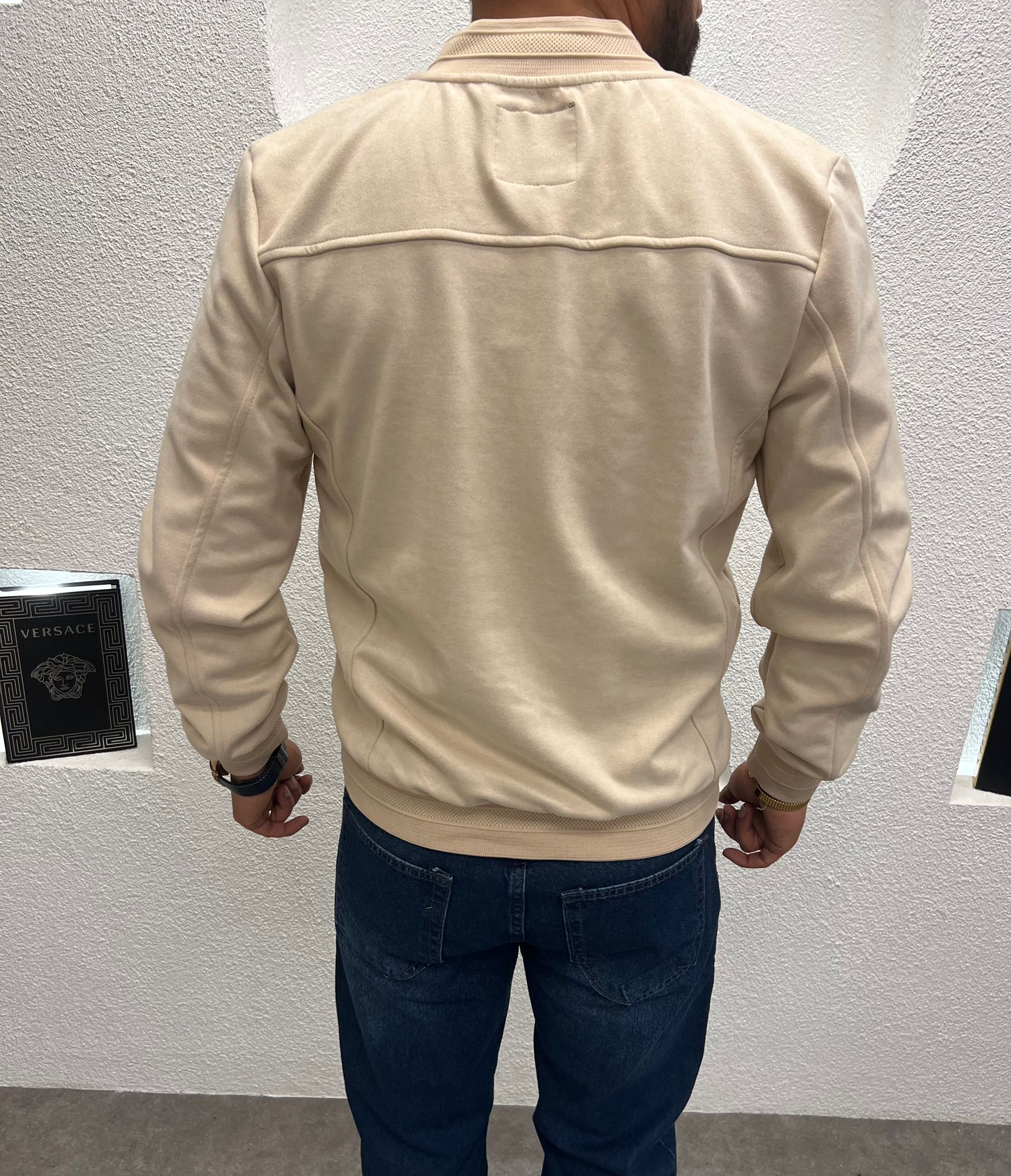 Hakim Yaka Nubuk Erkek Ceket Krem 