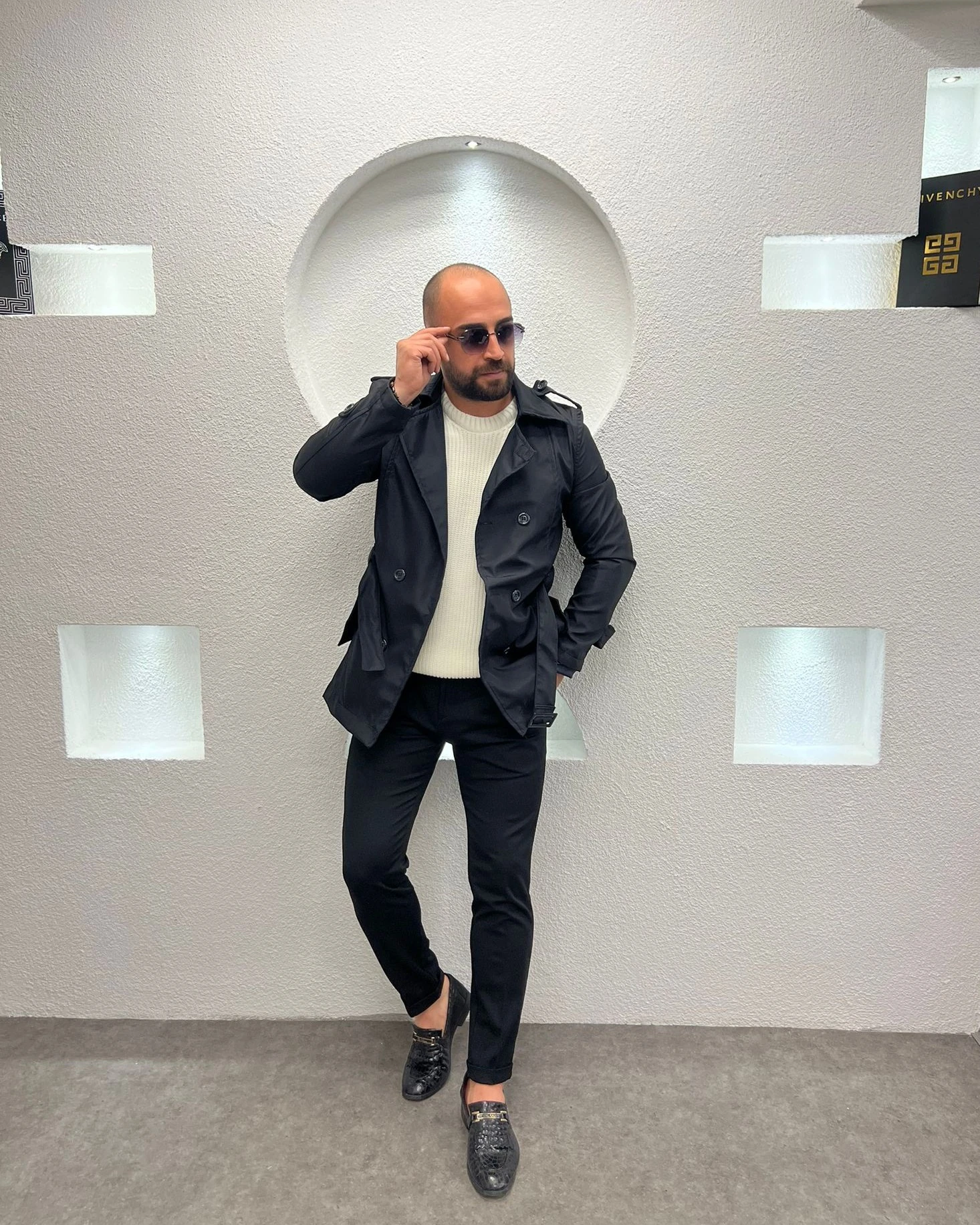 Choobie Erkek Slim Fit Astarlı Kemerli  Siyah Trençkot | Mevsimlik Şık ve Rahat Dış Giyim Modeli