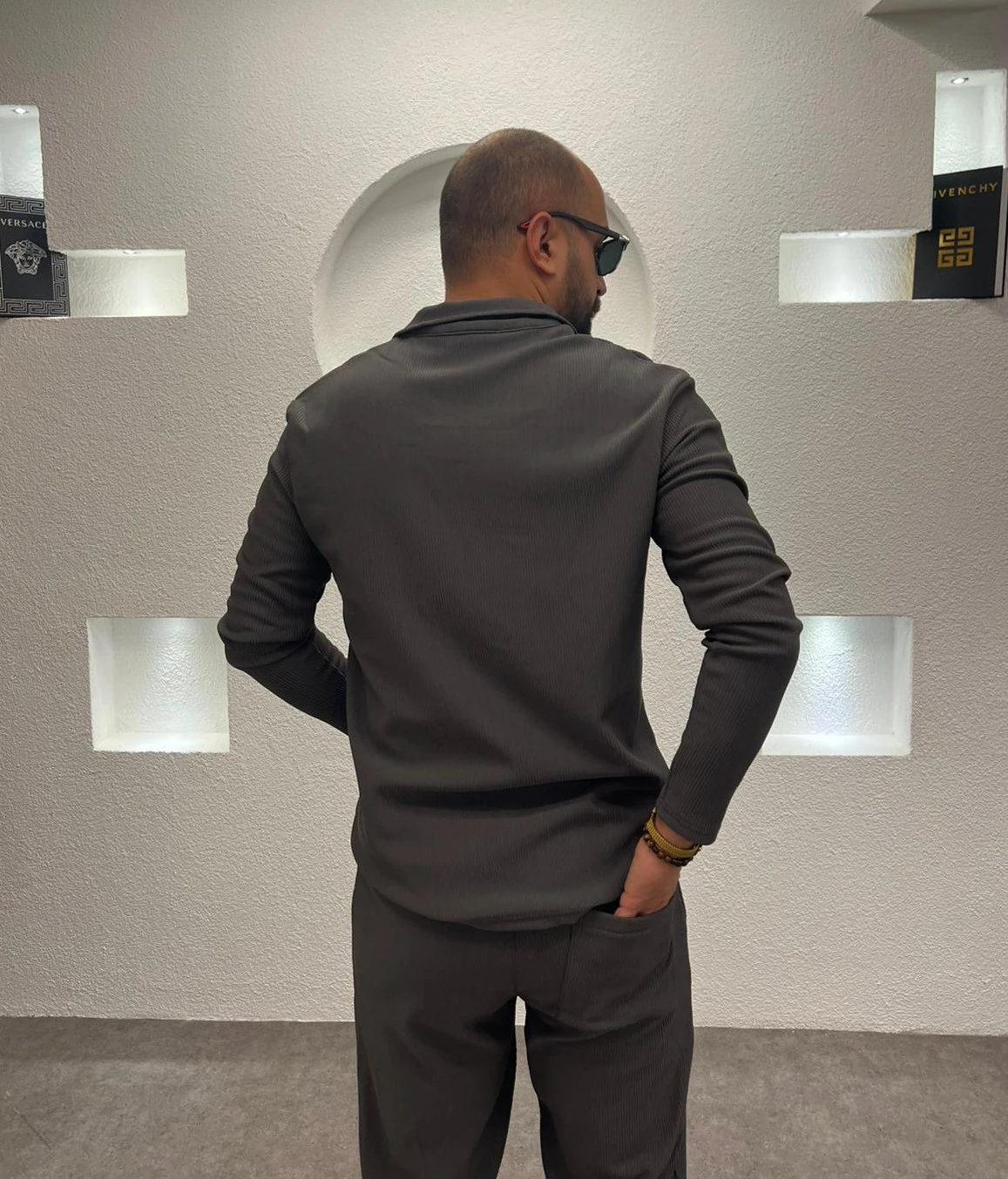 Slim Fit Polo Yaka Jogger Takım - Antrasit