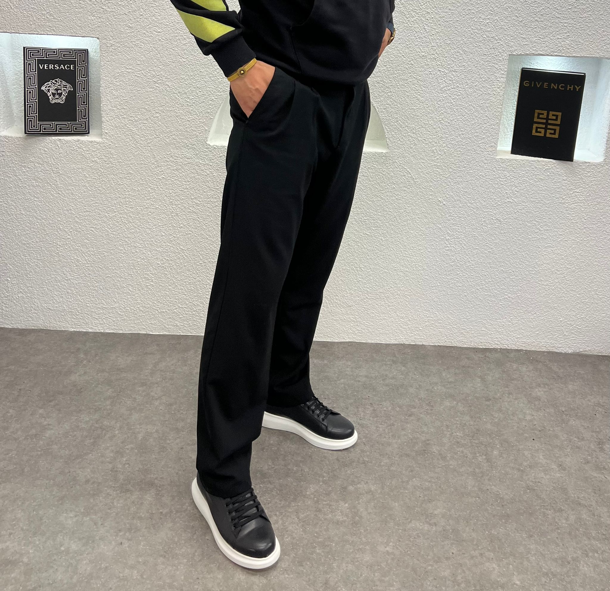 Baggy Kalıp Kumaş Kışlık Pantolon Siyah