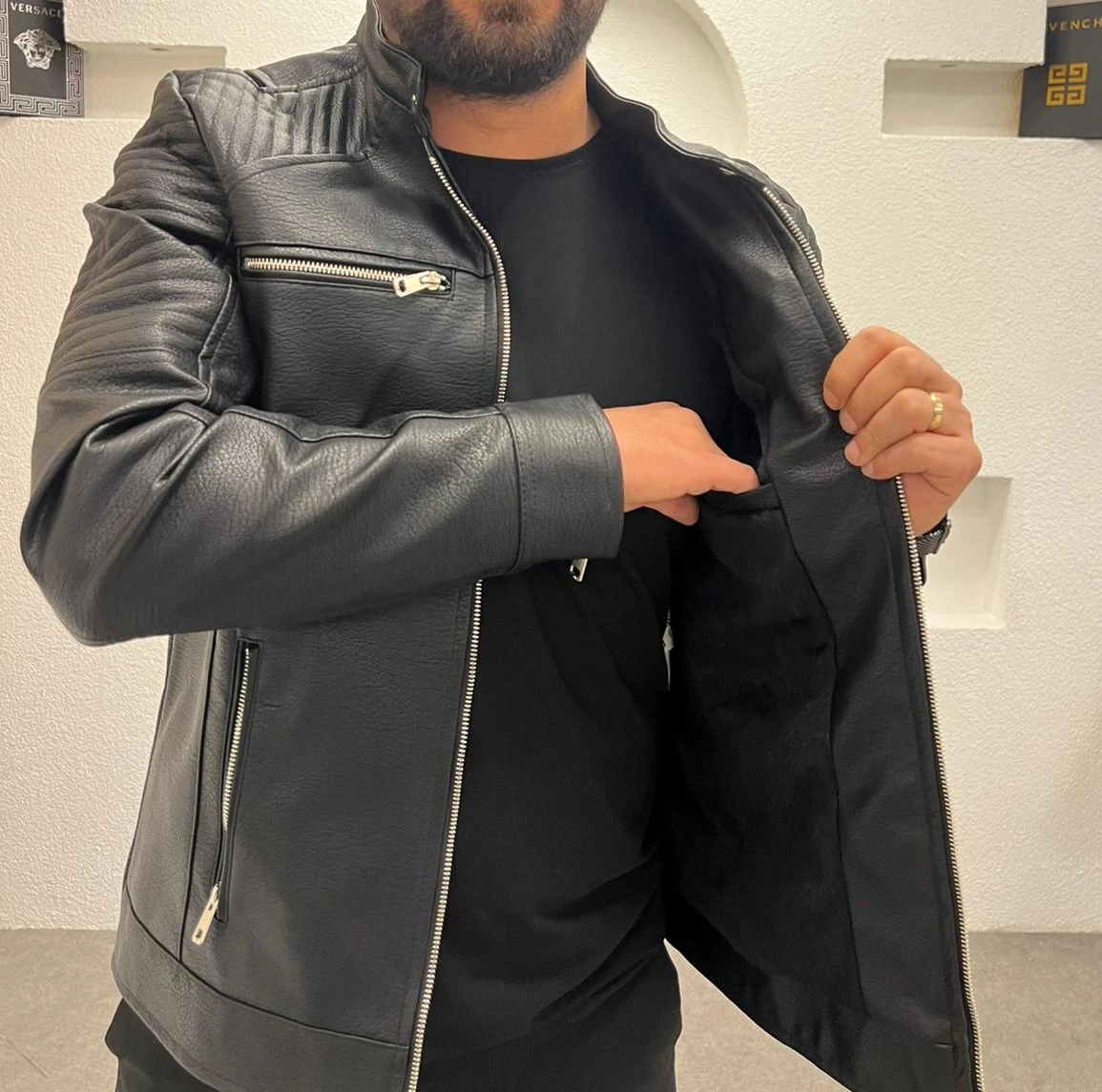 NorthStyle Erkek Deri Mont - Ceket - Siyah