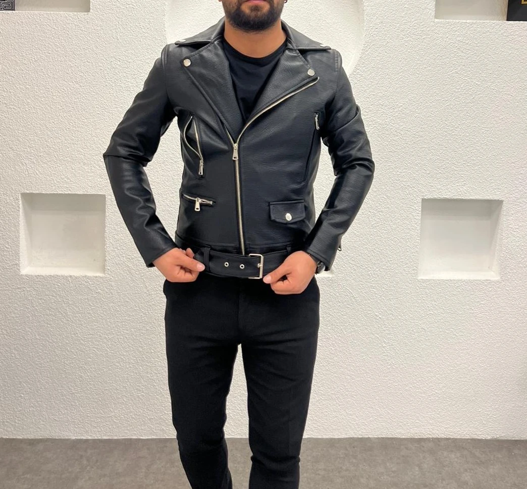 Kuzey Deri Ceket - Mont - Siyah