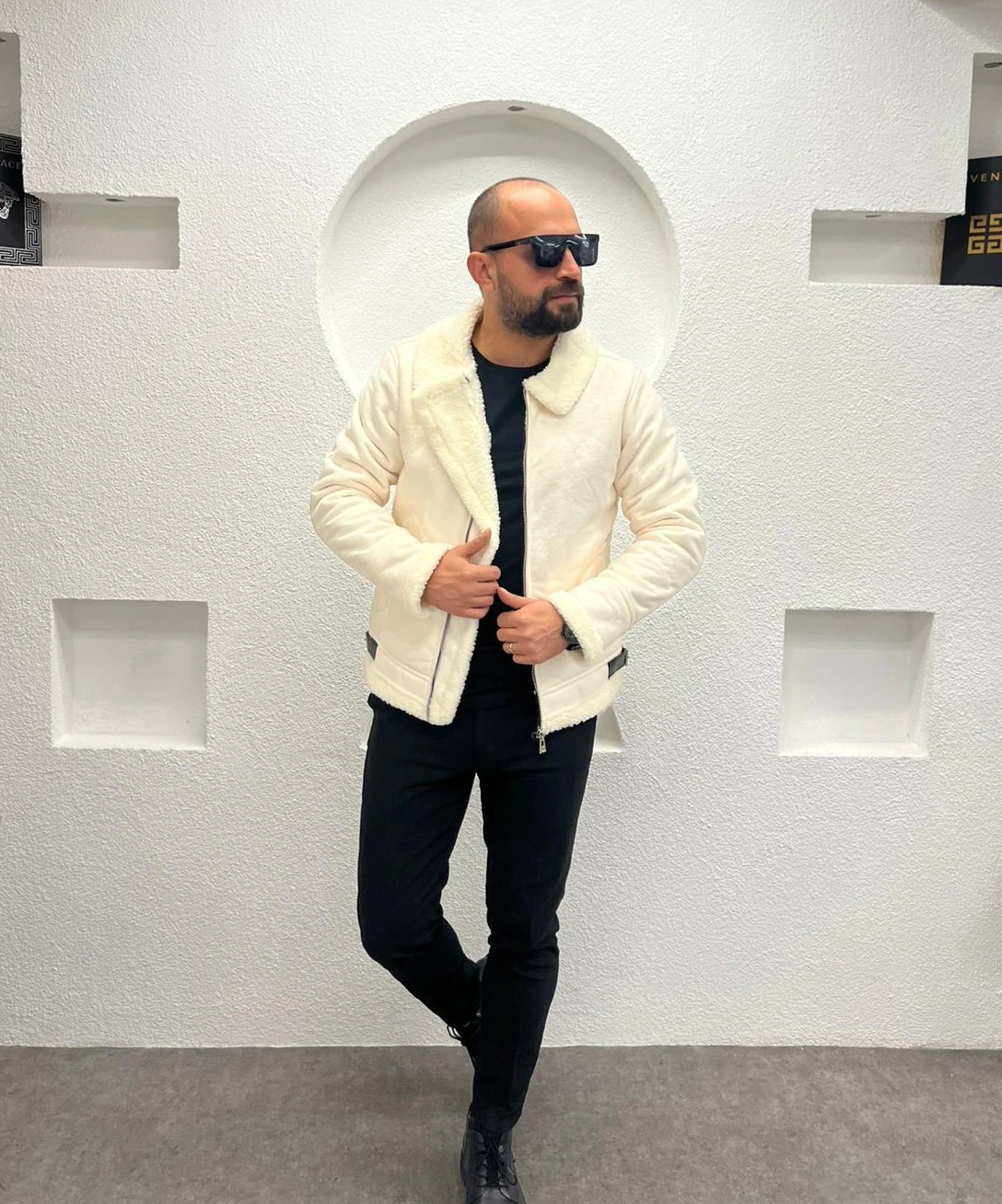 Erkek Napa Deri İçi Kürklü Fermuarlı Kışlık Mont 