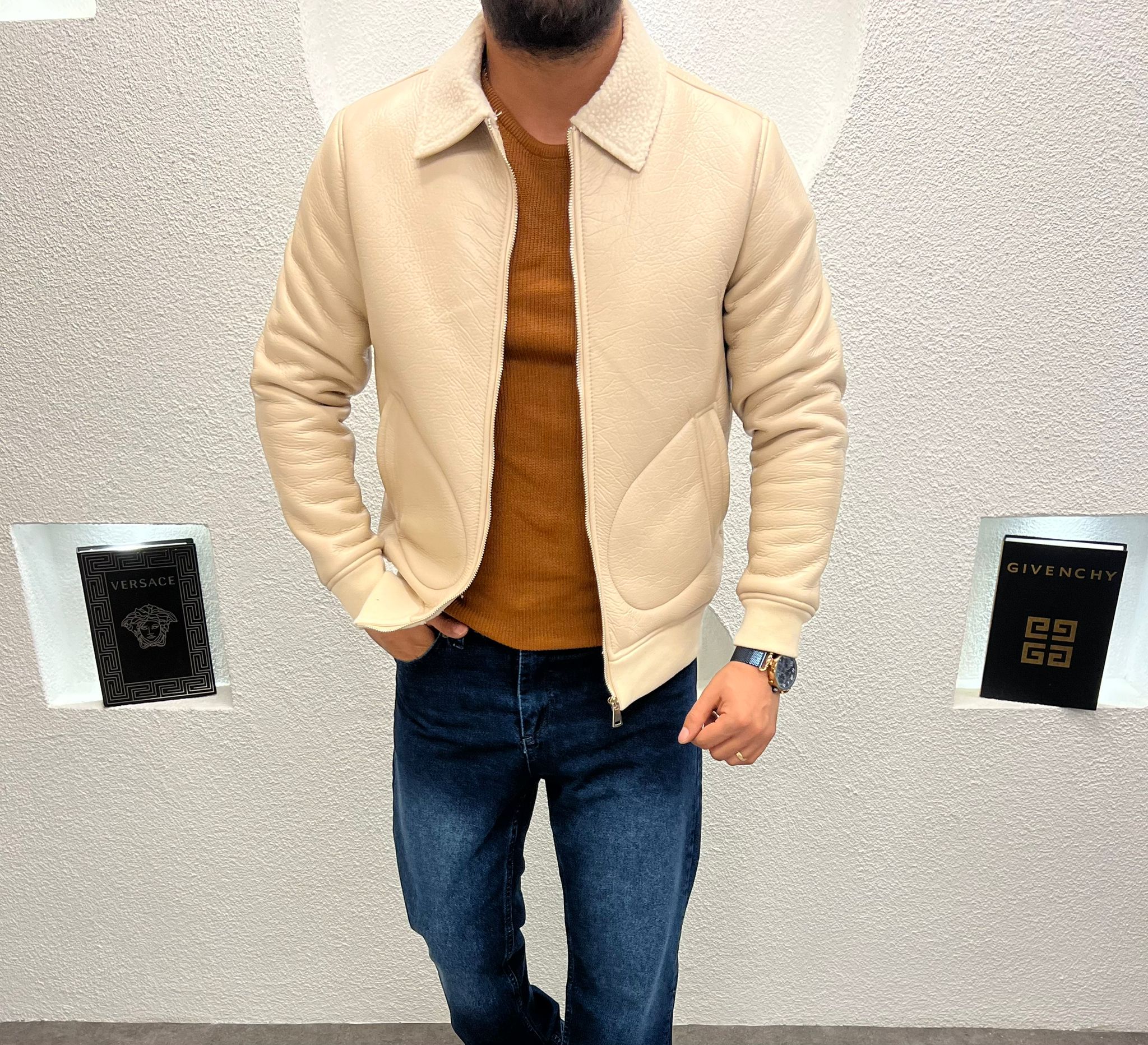 Erkek Napa Deri Kürklü Premium Kışlık Mont ( CB 2059 )