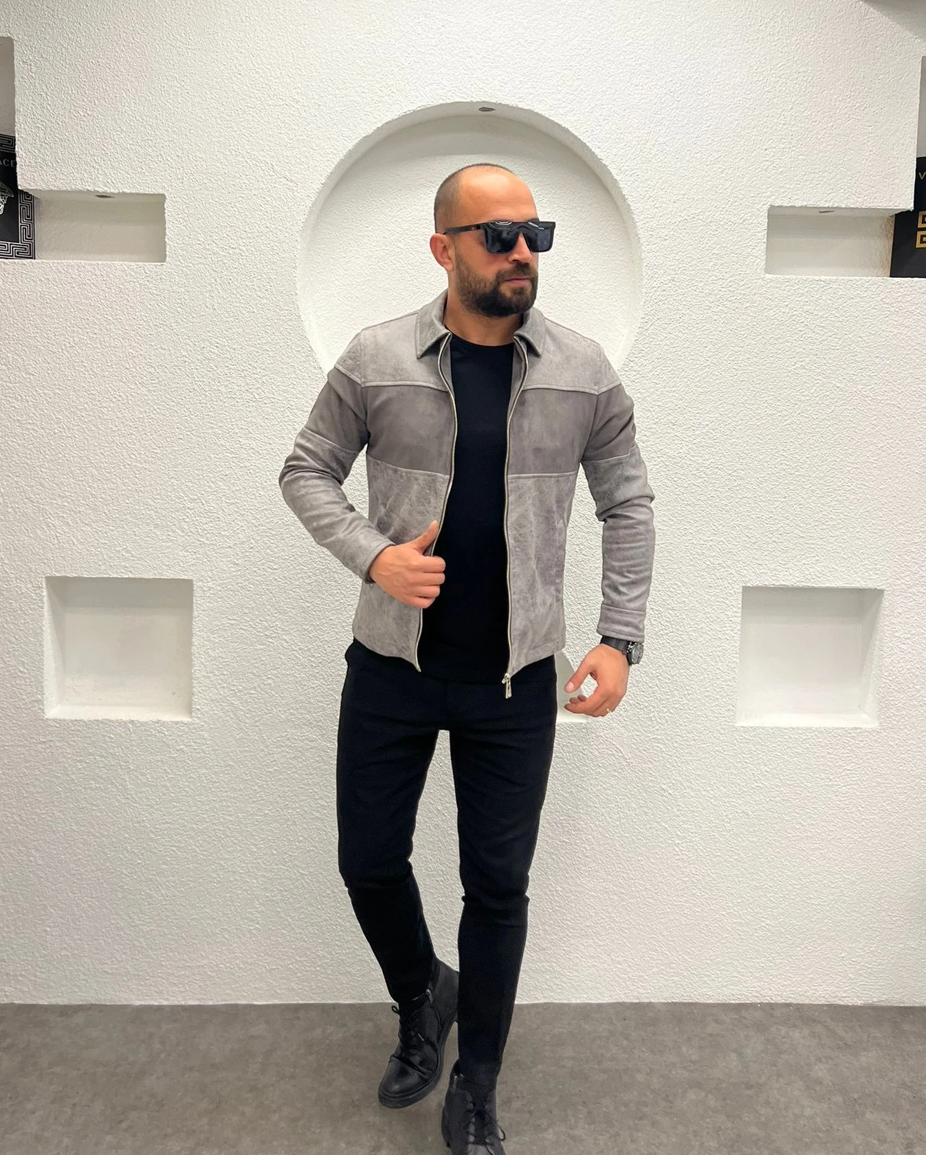 Napa Deri Fermuar Detaylı Erkek Ceket - Gömlek