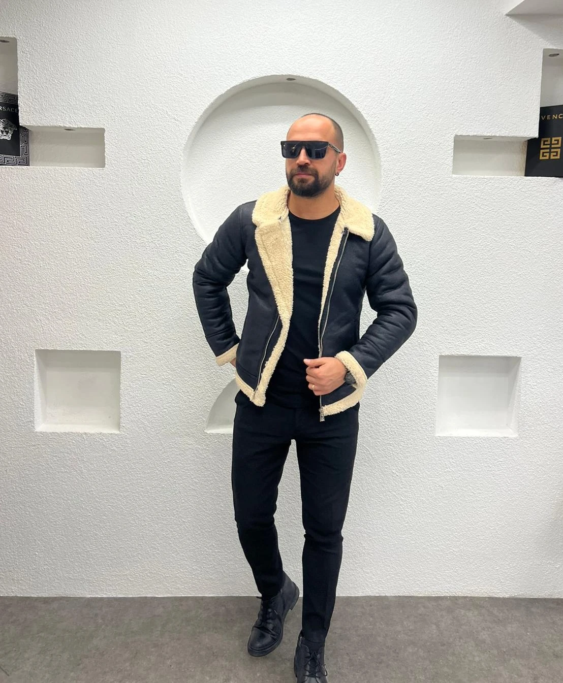 Erkek Napa Deri İçi Kürklü Fermuarlı Kışlık Mont