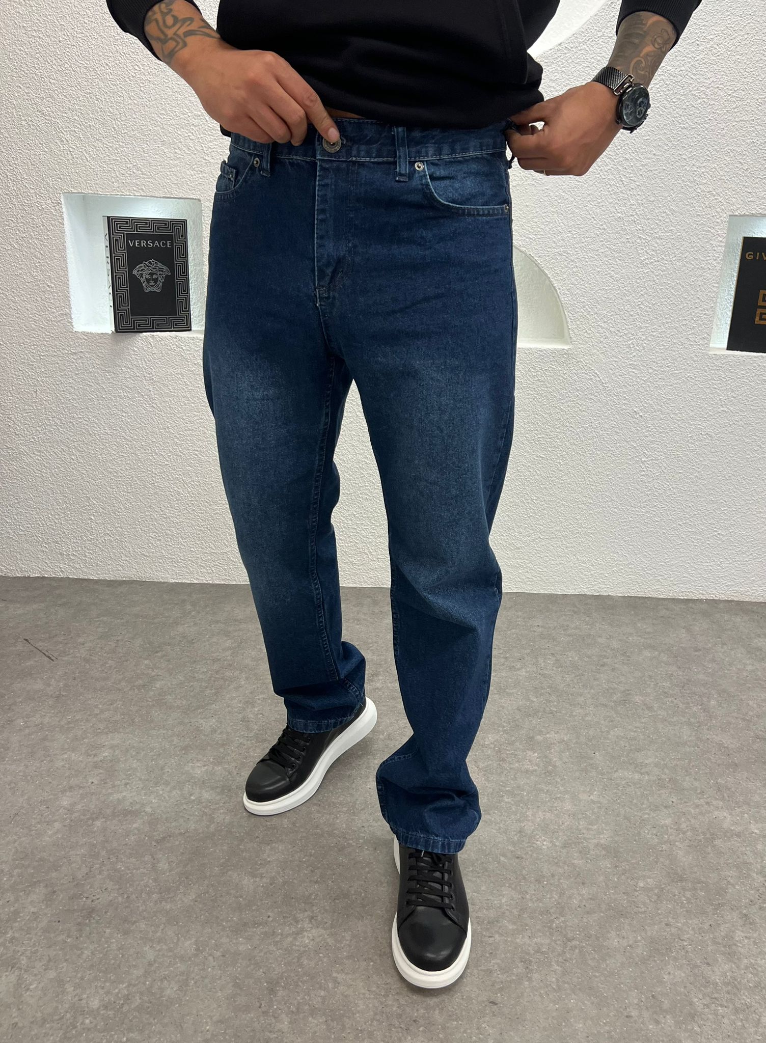 Baggy Kalıp Erkek Jean Mavi 
