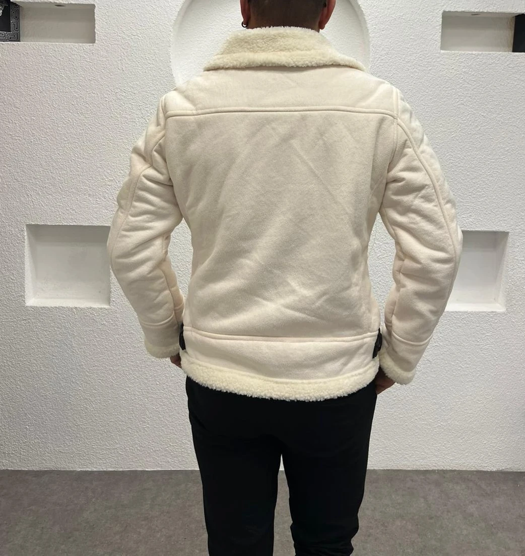 Erkek Napa Deri İçi Kürklü Fermuarlı Kışlık Mont 