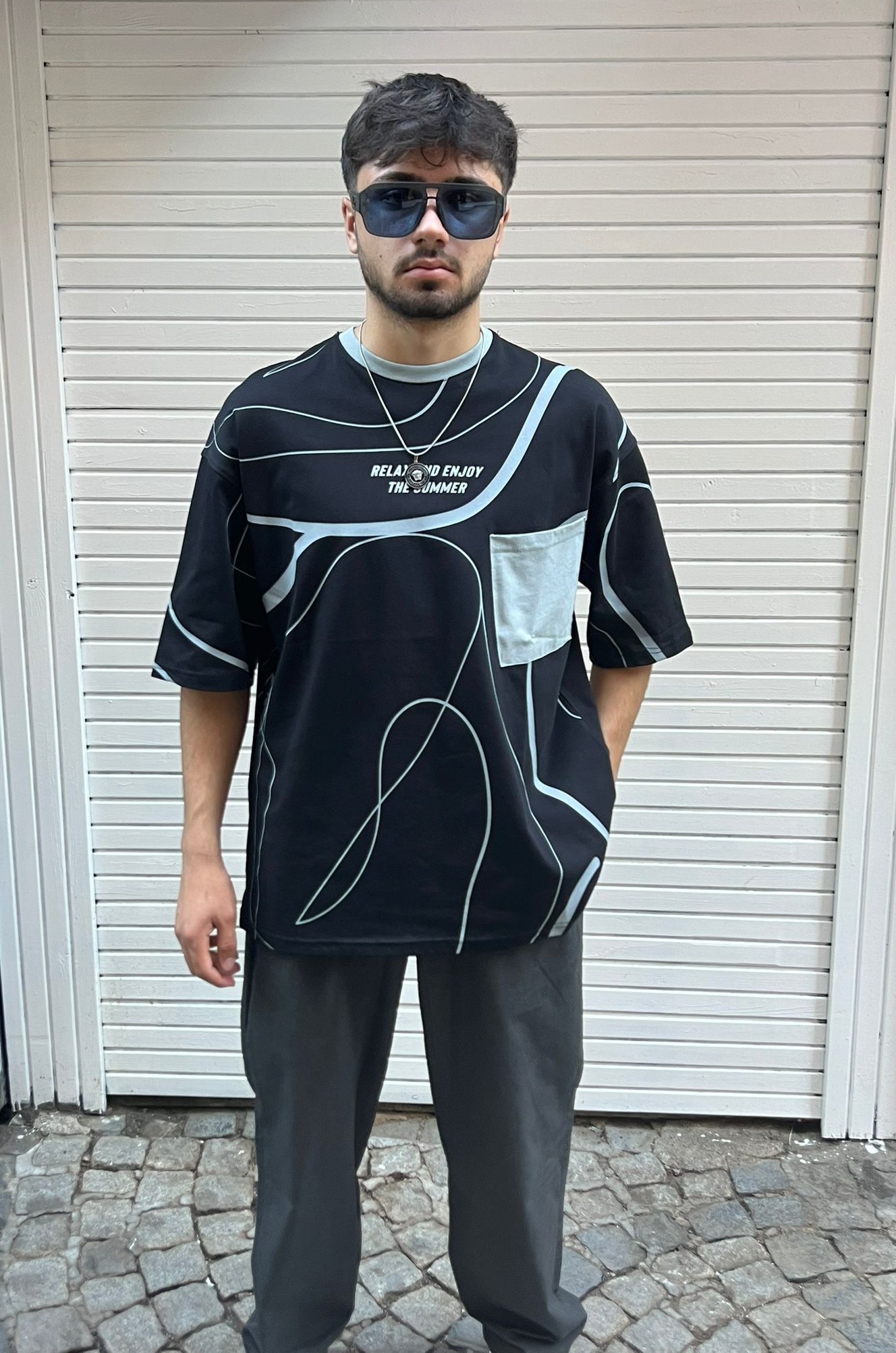 Baskılı Oversize Cepli Model T-shirt ( CHOO JACE )