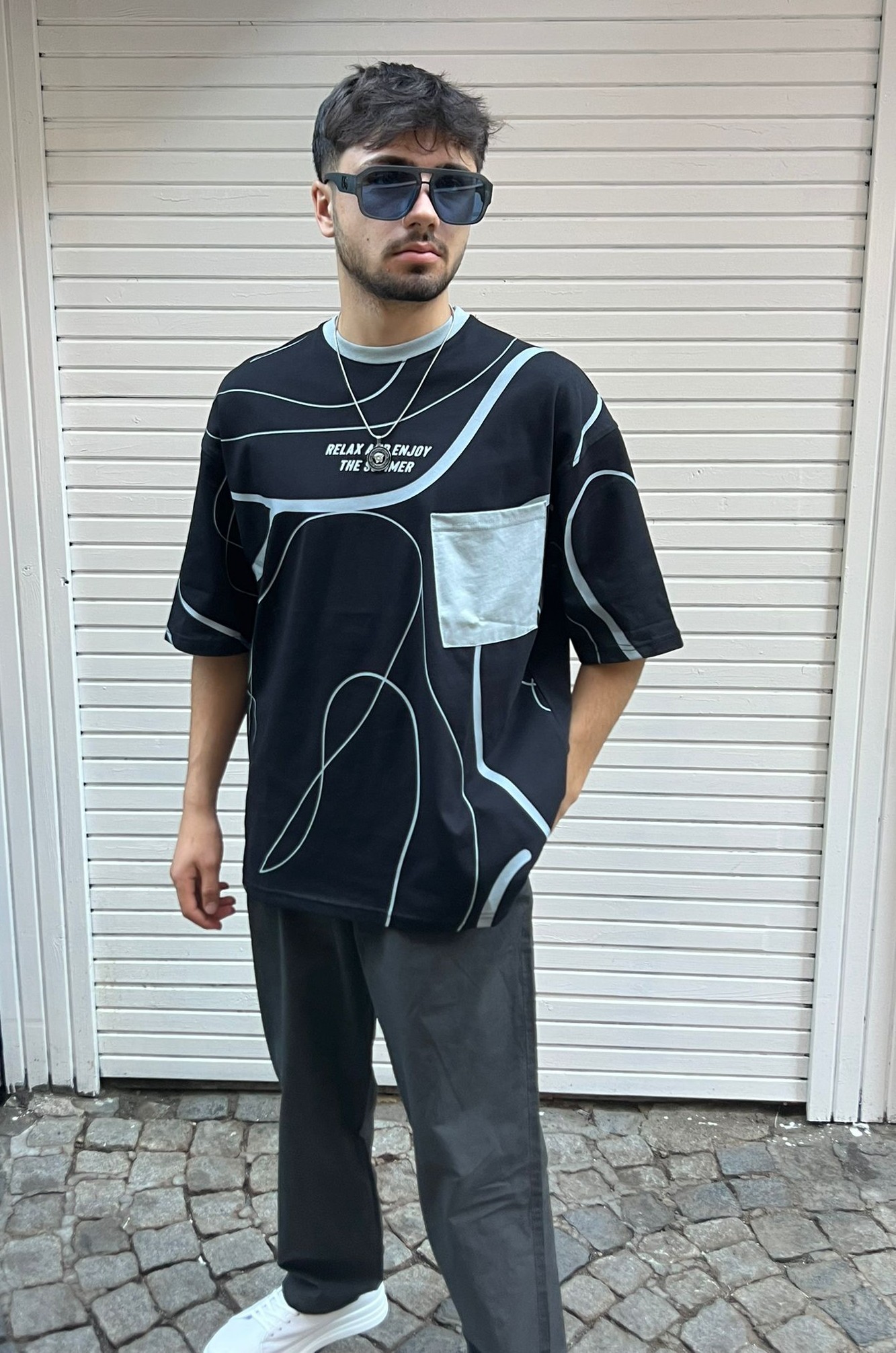 Baskılı Oversize Cepli Model T-shirt ( CHOO JACE )