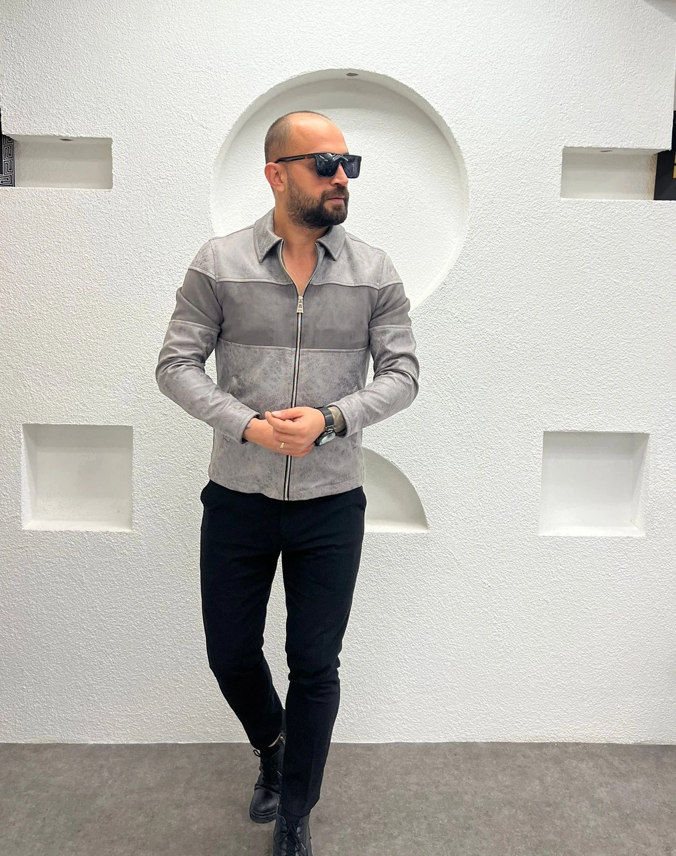 Napa Deri Fermuar Detaylı Erkek Ceket - Gömlek