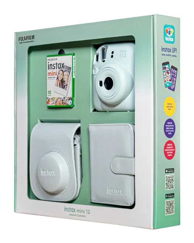 Instax Mini 12 Fotoğraf Makinesi Yeşil Bundle Box (Albüm ve Magnet Hediyeli)
