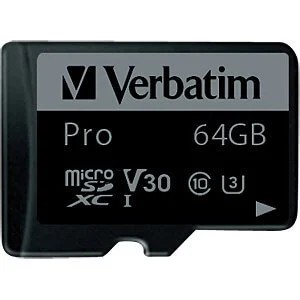 Verbatim 64GB 90MB/S Micro SD Pro Class 10 UHS