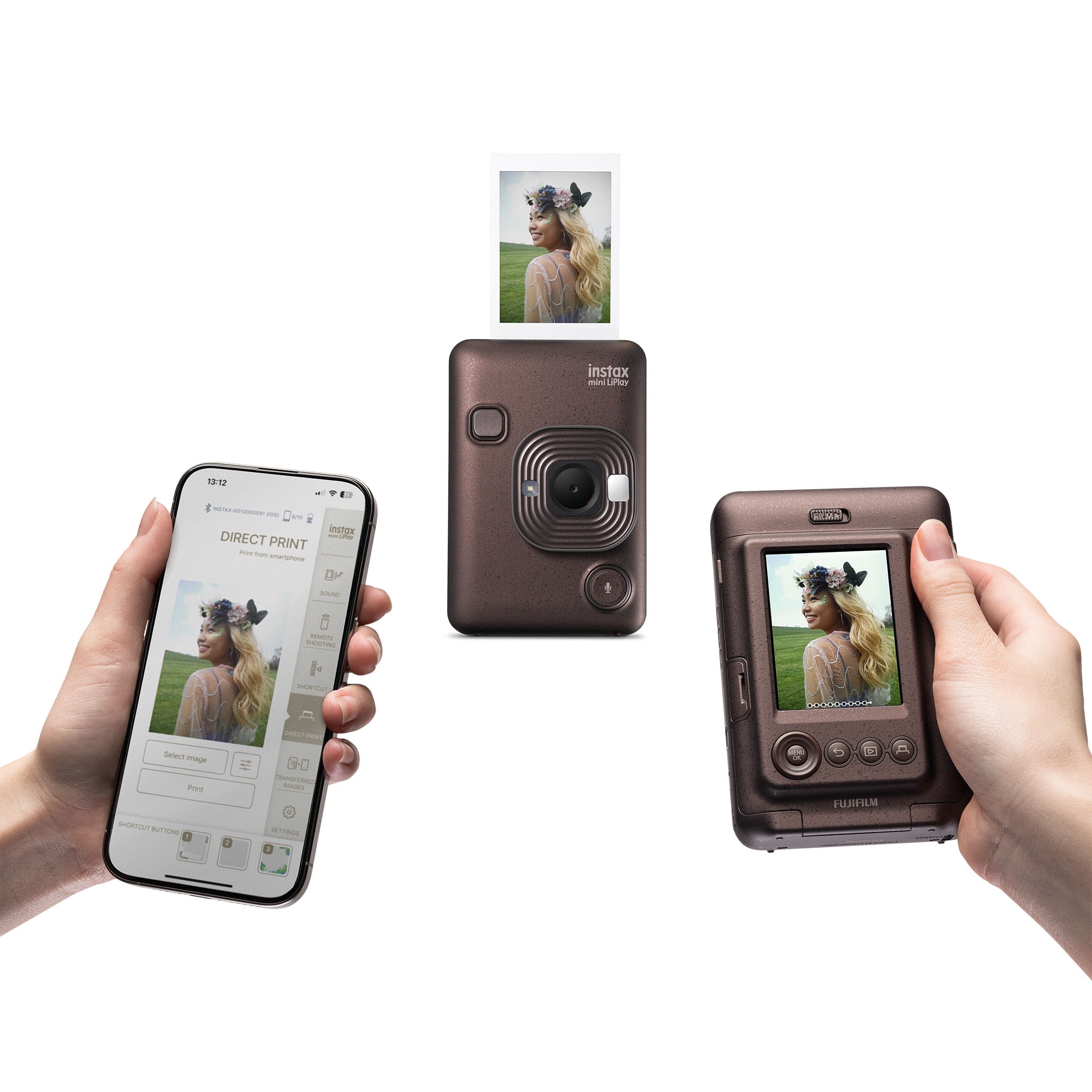 Instax Mini LiPlay Deep Bronze Fotoğraf Makinesi + Çanta ve 20'li Film