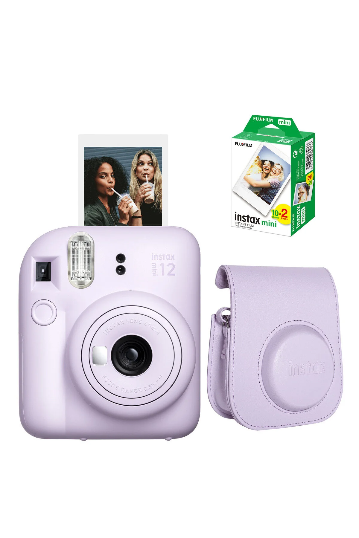 Instax Mini 12 Lila Fotoğaf Makinesi + Çanta ve 20'li Film (Albüm ve Magnet Hediyeli)
