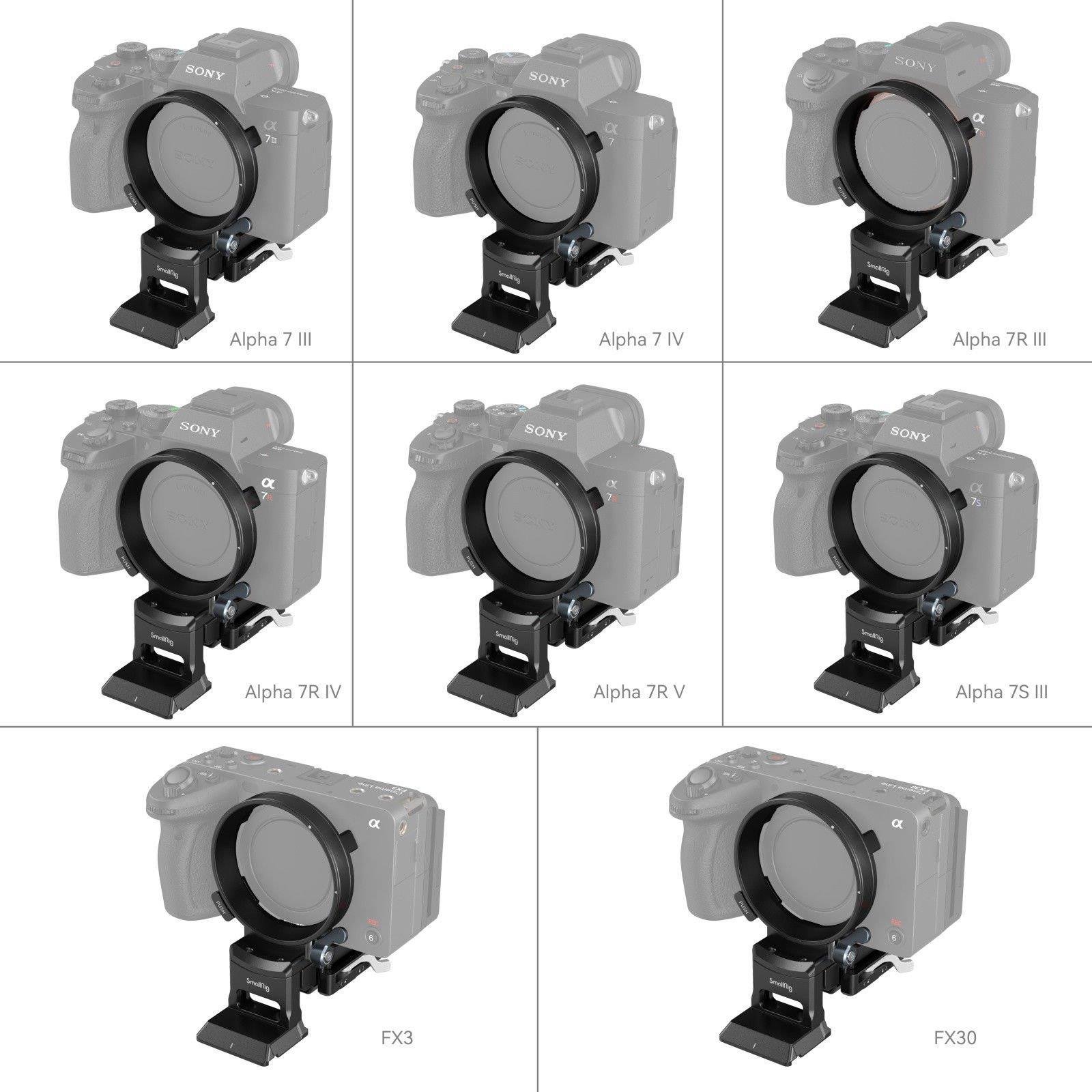 SmallRig 4244 Sony A1 / A7 / A 9 / FX Serisi İçin Döndürülebilir Yataydan Dikeye Montaj Plakası Kiti