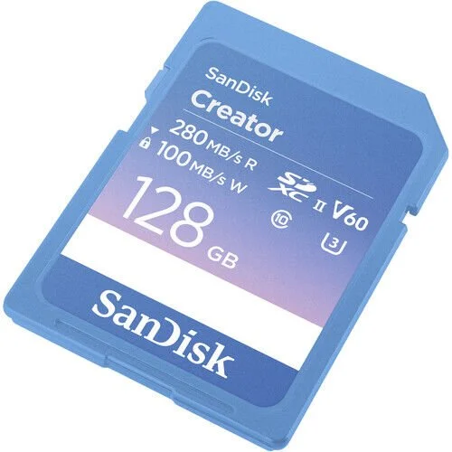 Sandisk 128GB 280MB/s Creator Series V60 UHS-II SDXC Hafıza Kartı